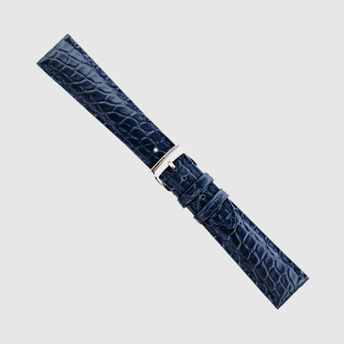 Camille Fournet Strap Alligator Matte Round Scales Medium Blue (Multiple Sizes)