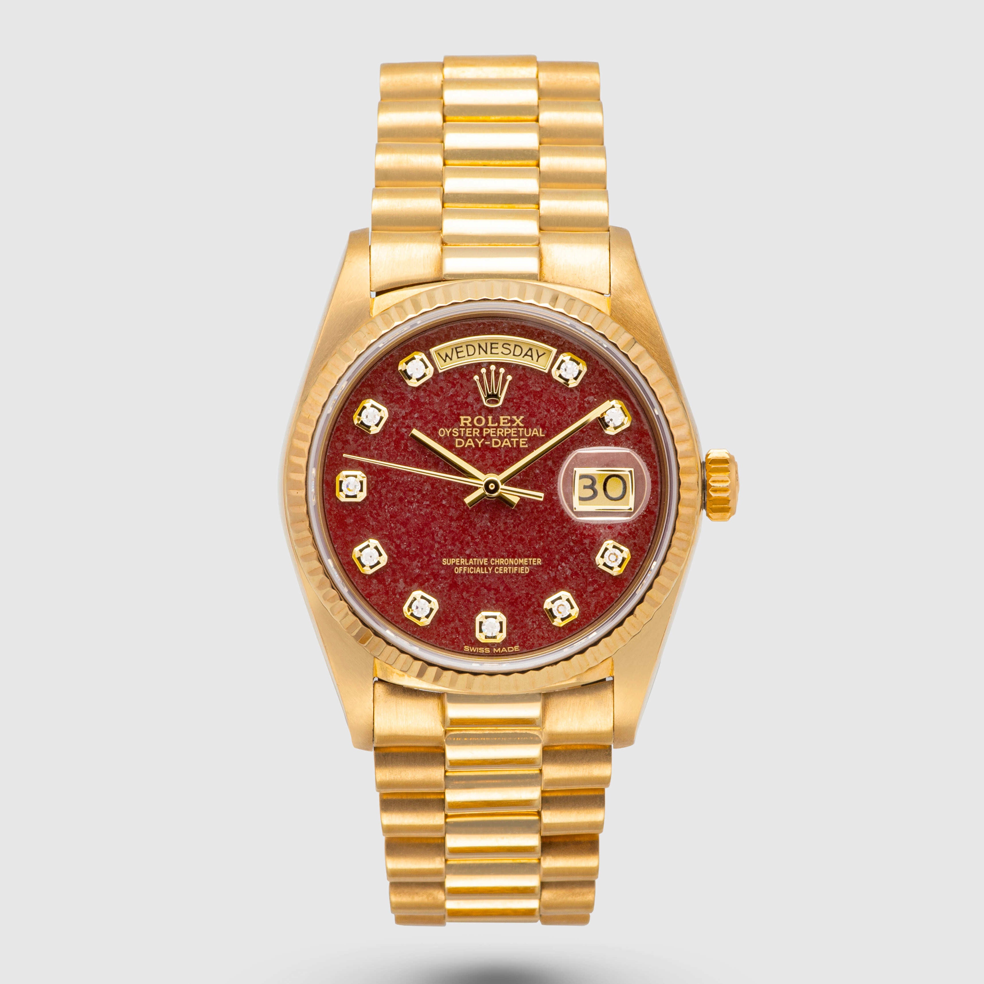 1988 Rolex Day Date Rubellite Diamond Dial Ref. 18038
