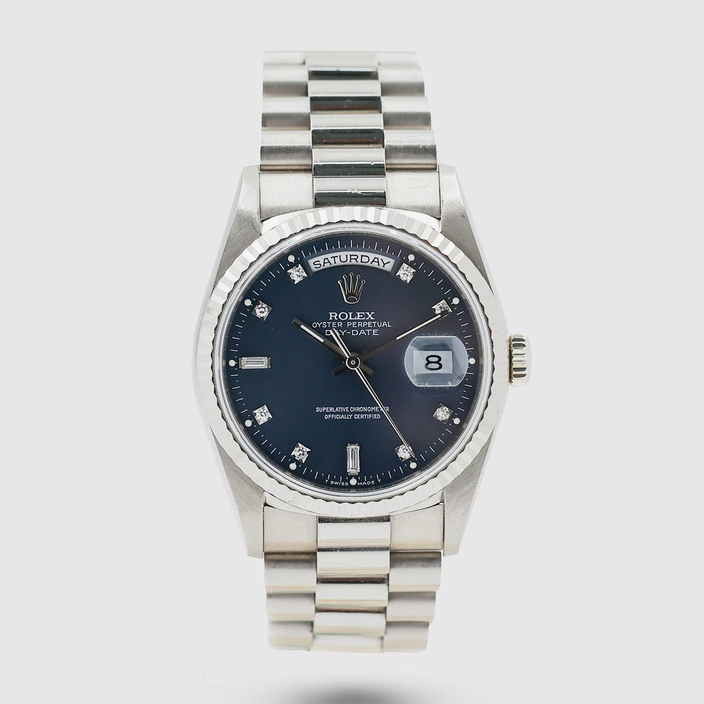 1997 Rolex Day Date Petroleum Grey Dial Ref. 18239 (with Papers)