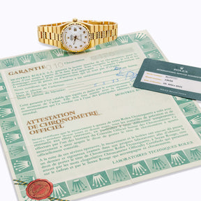 1986 Rolex Oysterquartz Day Date Pyramid Diamond Bezel Ref. 19038 (Full Set)