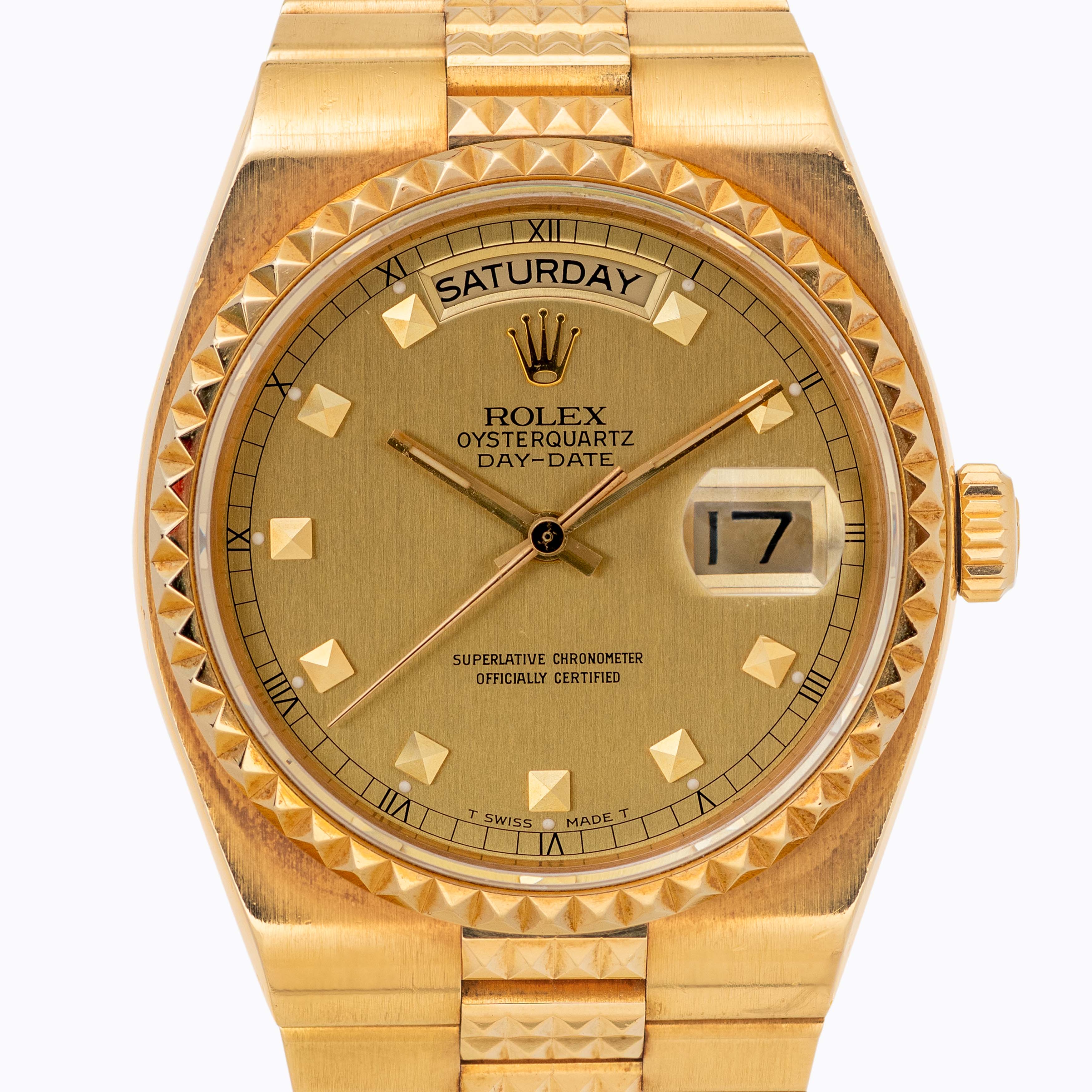 1986 Rolex Oysterquartz Day Date Pyramid Ref. 19028 (Full Set)