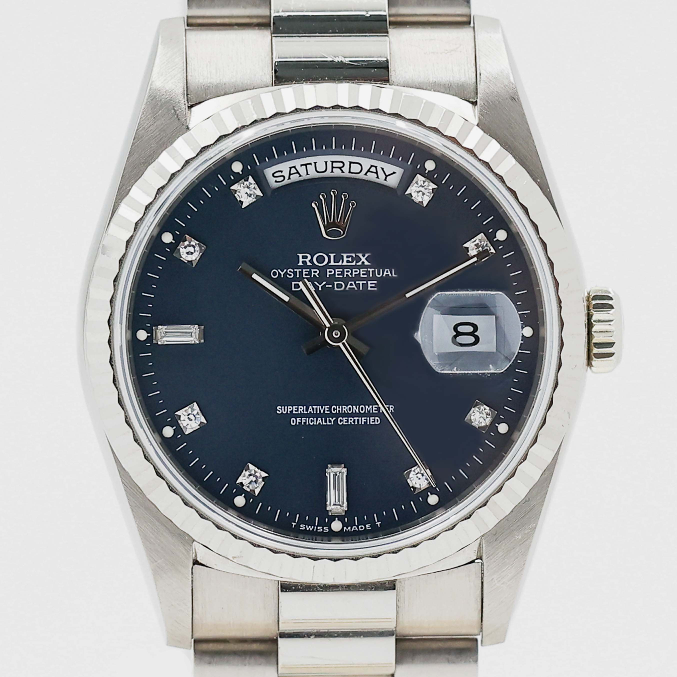 1997 Rolex Day Date Petroleum Grey Dial Ref. 18239 (with Papers)