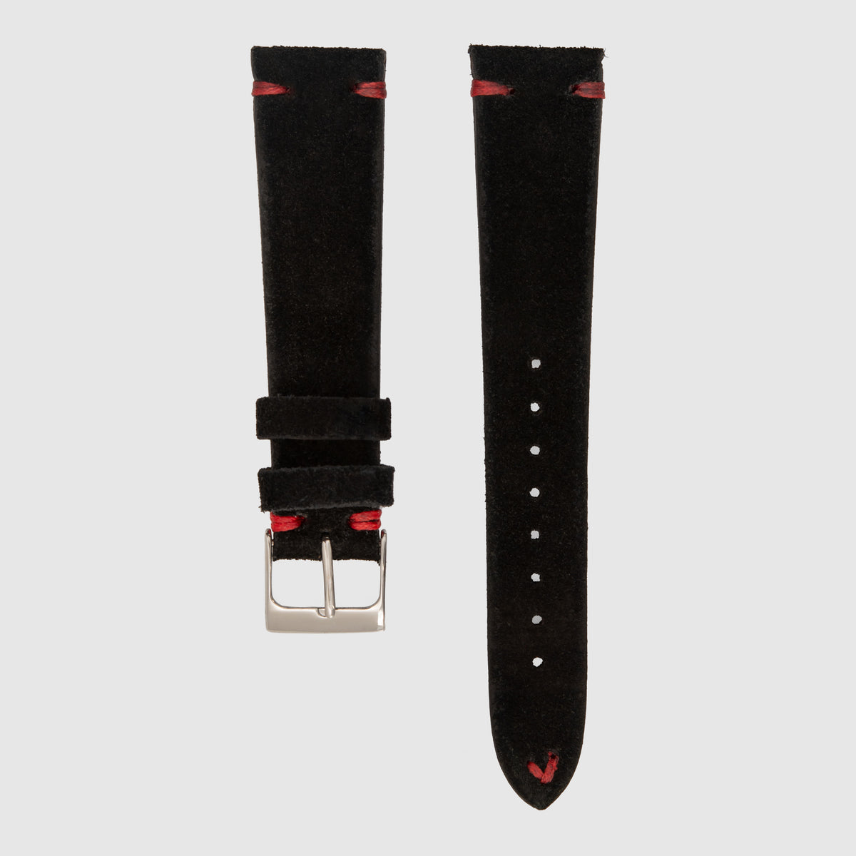 Vintage Straps Suede Black 20/16mm (Multiple Stitching Colors)