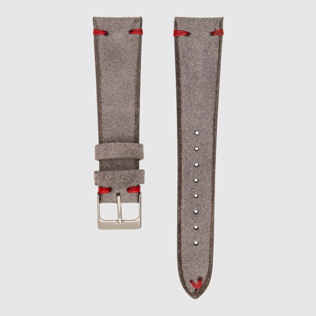 Vintage Straps Suede Light Grey 20/16mm (Multiple Stitching Colors)