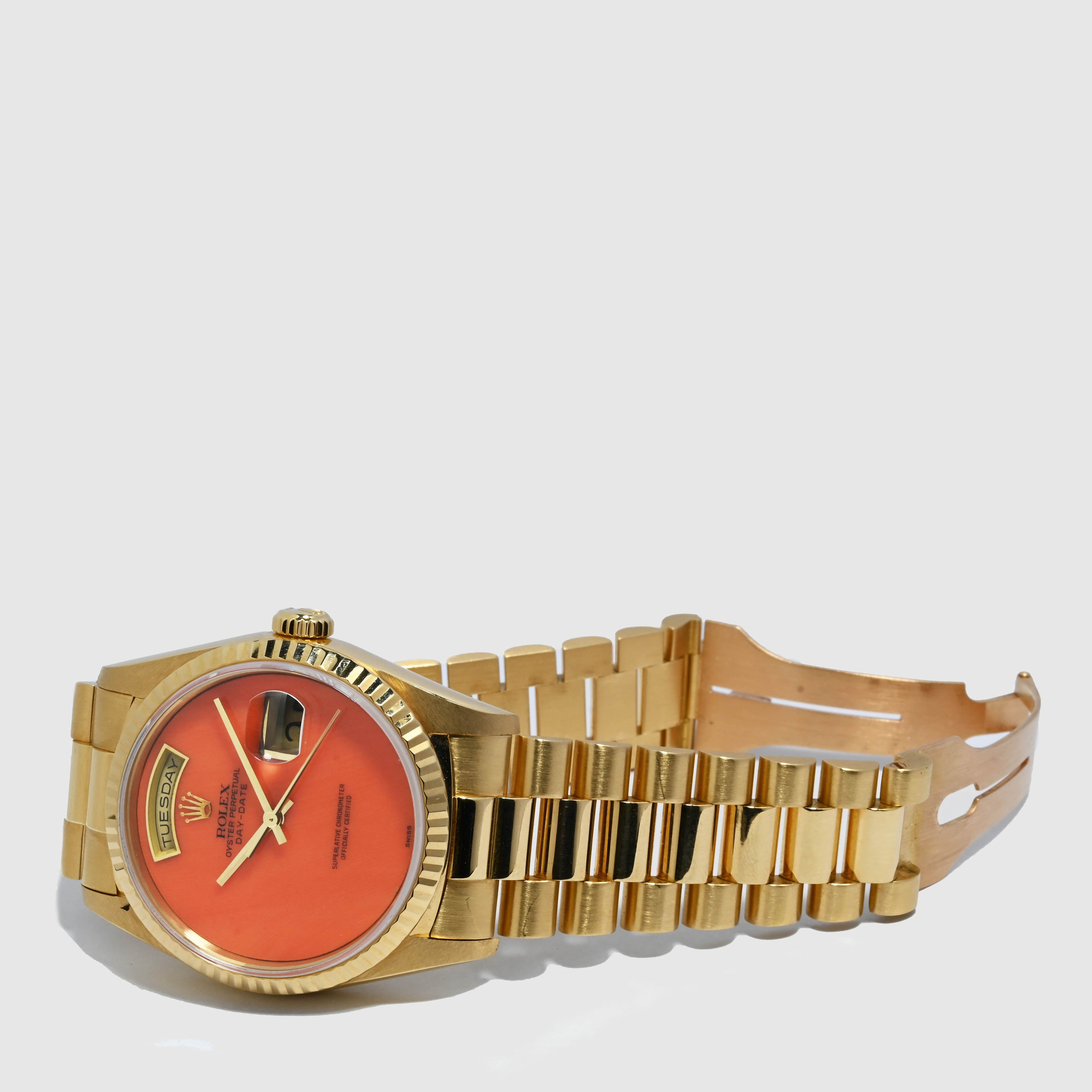 1989 Rolex Day Date Coral Dial Ref. 18238