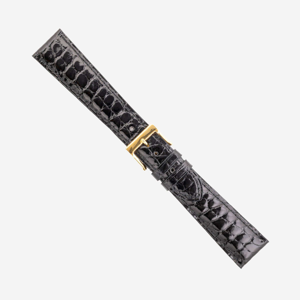 Camille Fournet Strap Alligator Glossy Round Scales Black (Multiple Sizes)