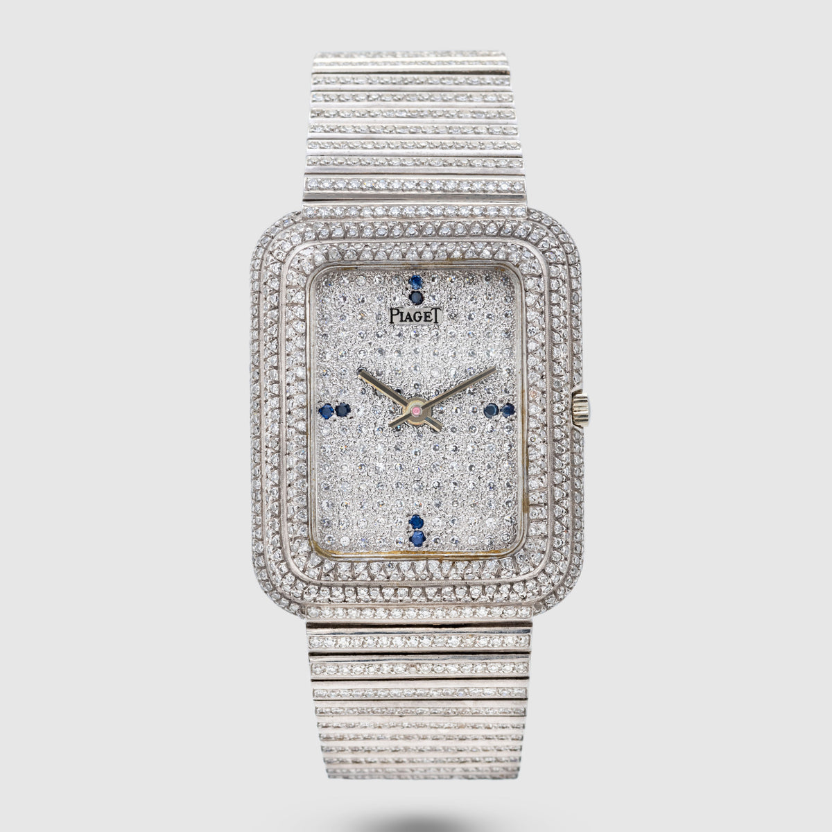 1975 Piaget Beta 21 Full Rare Snowball Diamond Setting and Bracelet made by Corum Ref. 14105