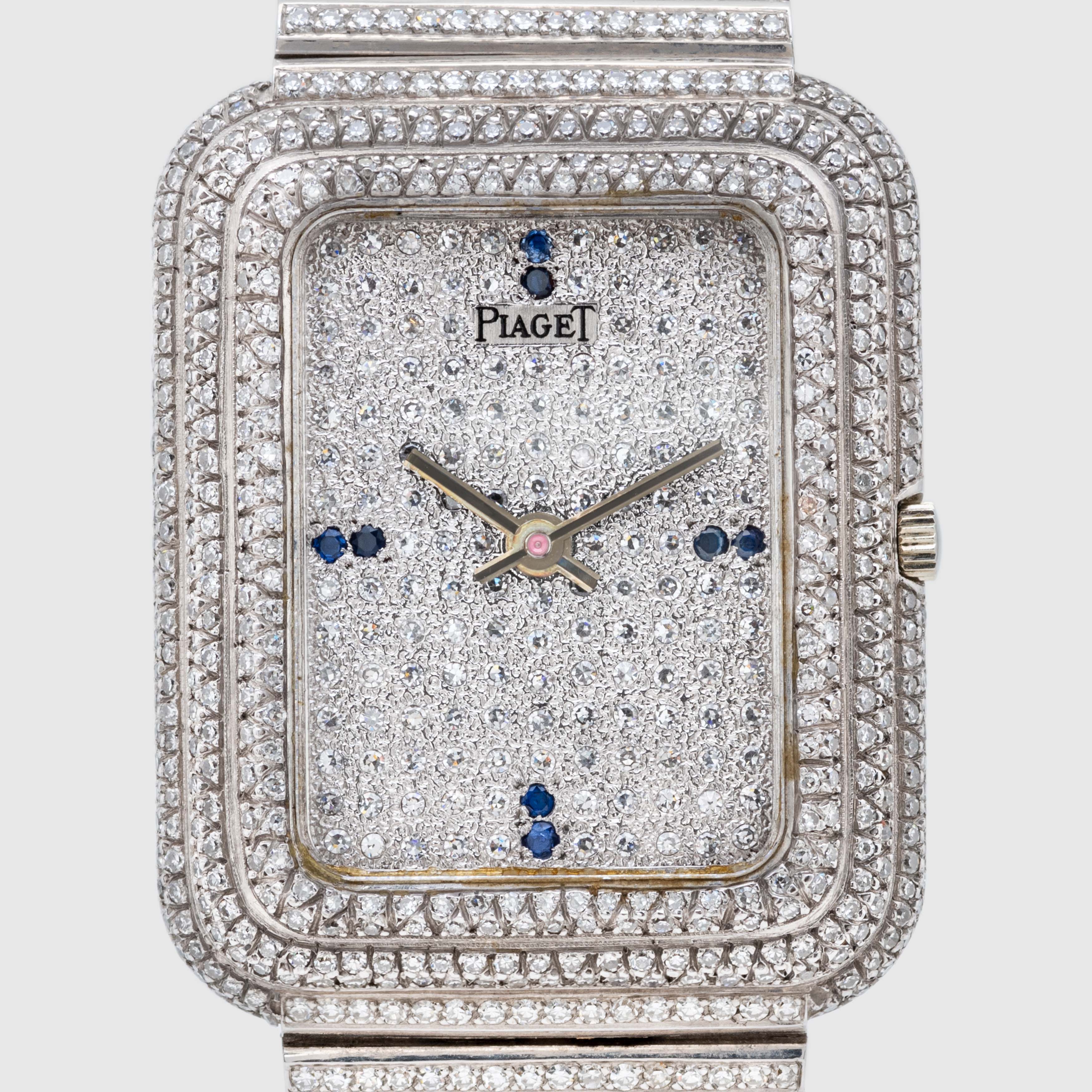 1975 Piaget Beta 21 Full Rare Snowball Diamond Setting and Bracelet made by Corum Ref. 14105