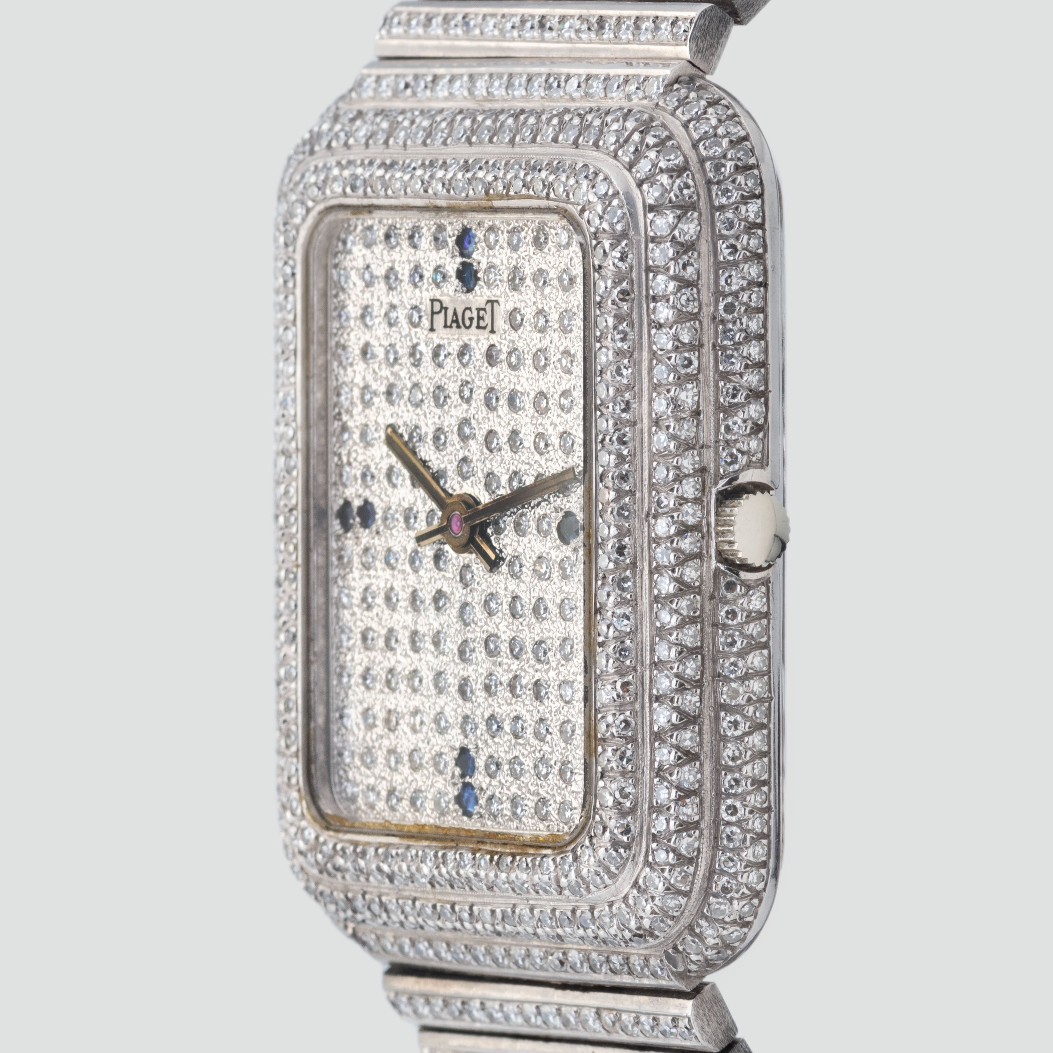 1975 Piaget Beta 21 Full Rare Snowball Diamond Setting and Bracelet made by Corum Ref. 14105