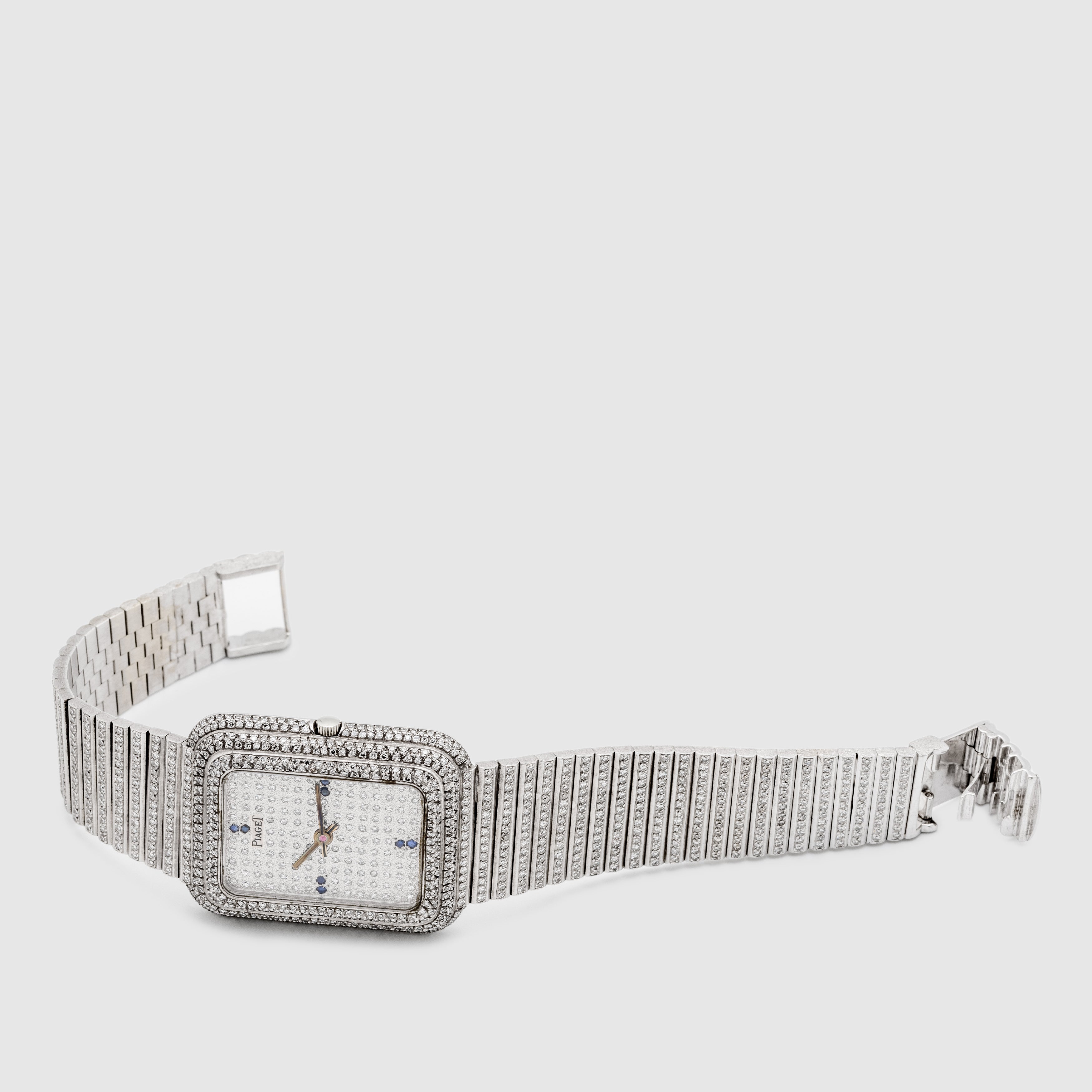 1975 Piaget Beta 21 Full Rare Snowball Diamond Setting and Bracelet made by Corum Ref. 14105