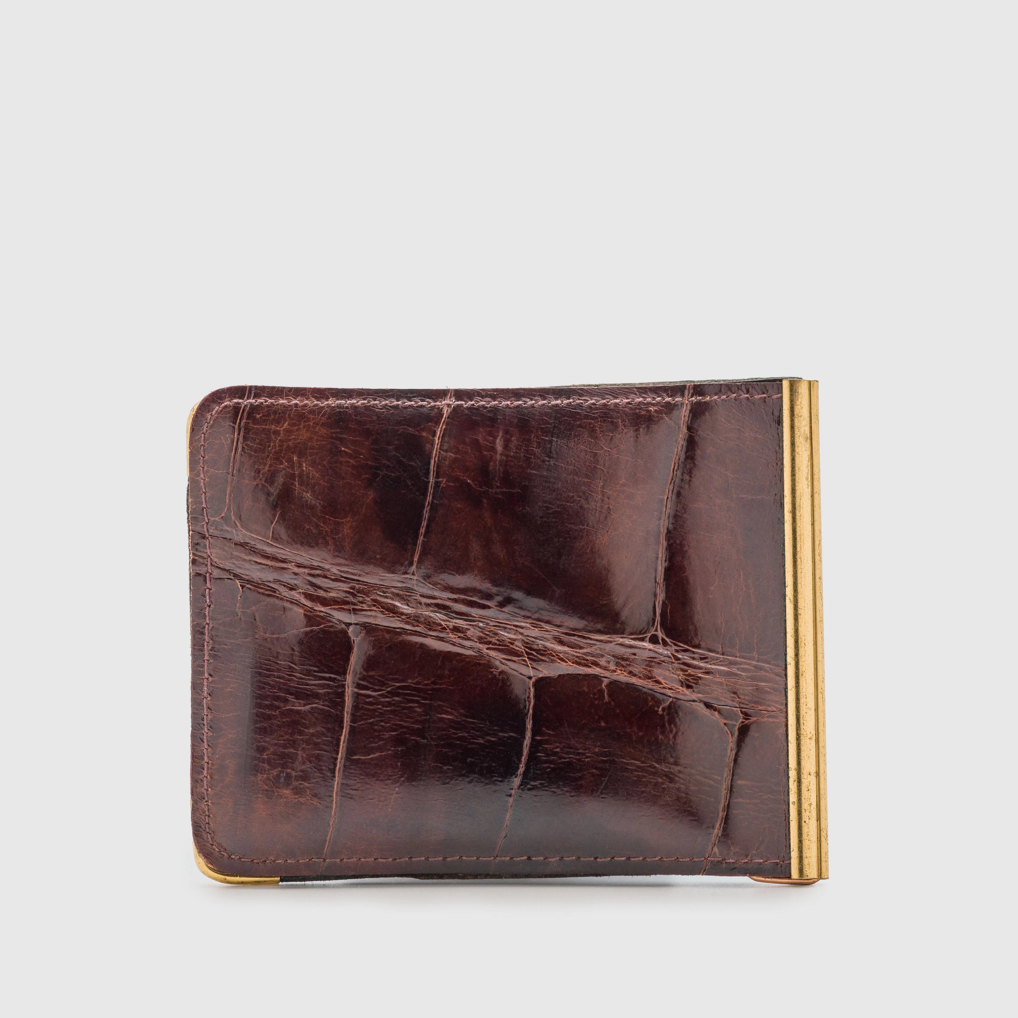Rensie Alligator Leather Money Clip with Manual Watch