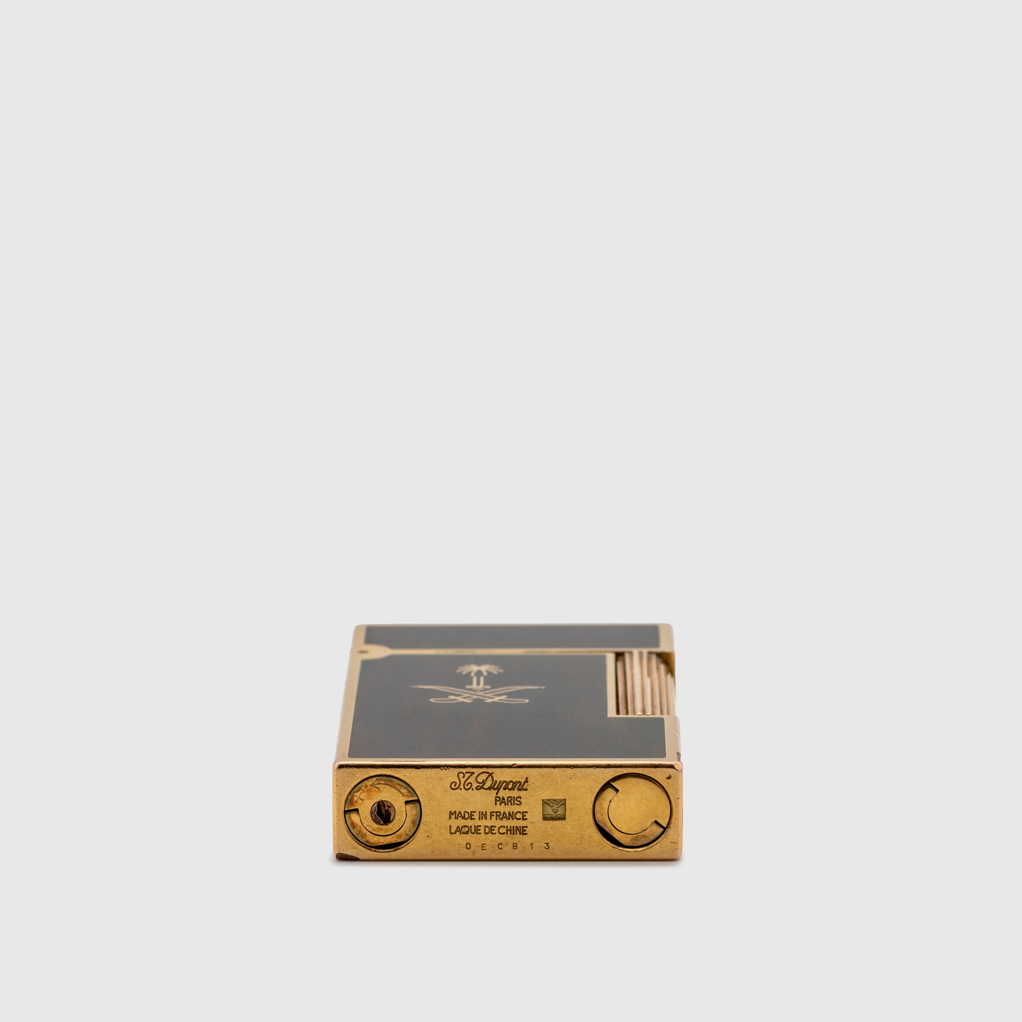 St. Dupont Lighter 'Saudi Palm' Logo Wood Finish