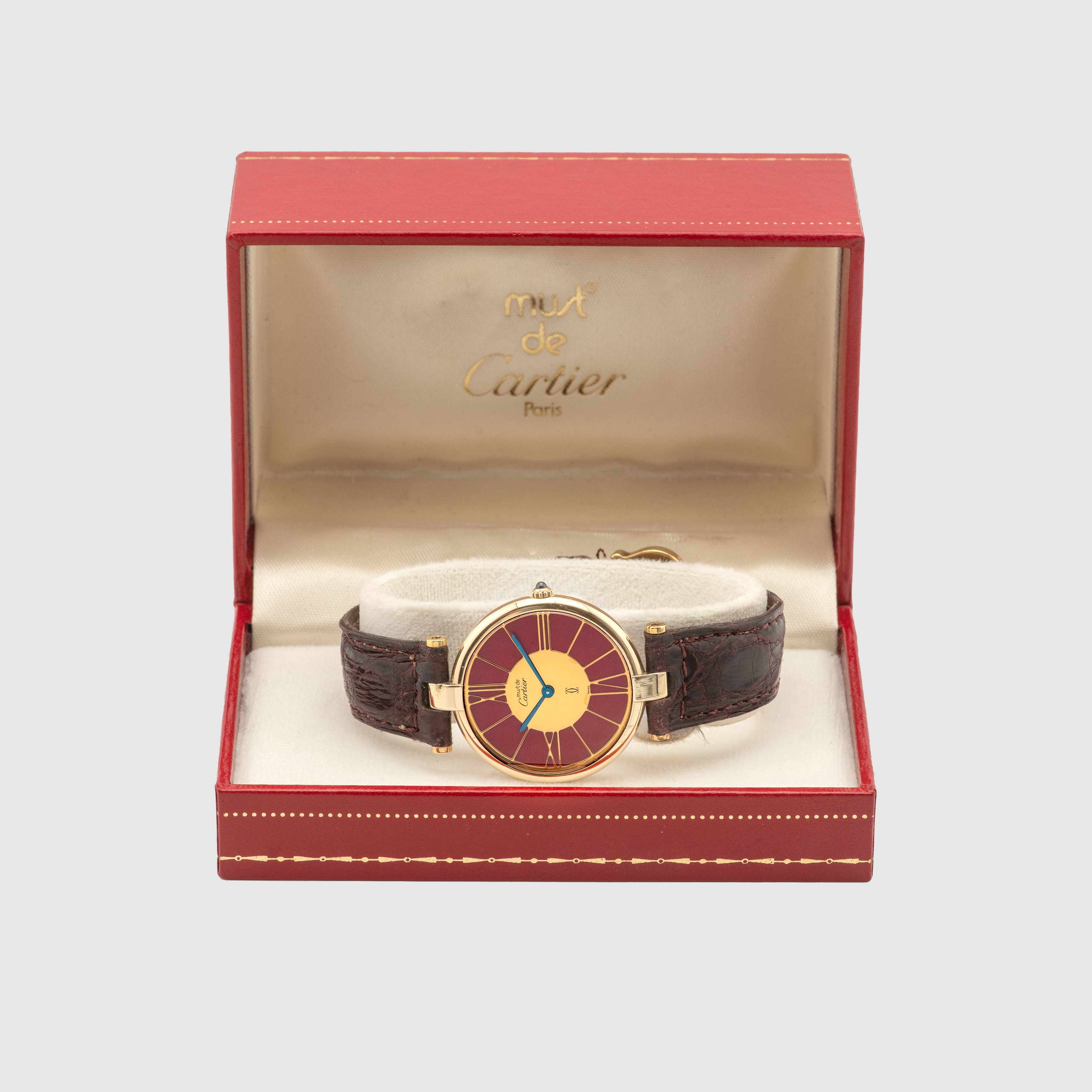 1980's Cartier Must De Vendome Red Deco Dial Ref. 17