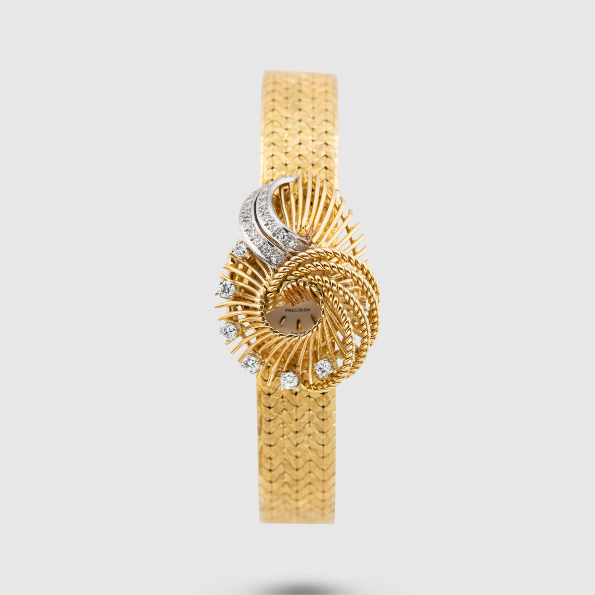 1970's Rolex Precision Ladies Cocktail Yellow Gold with Diamonds