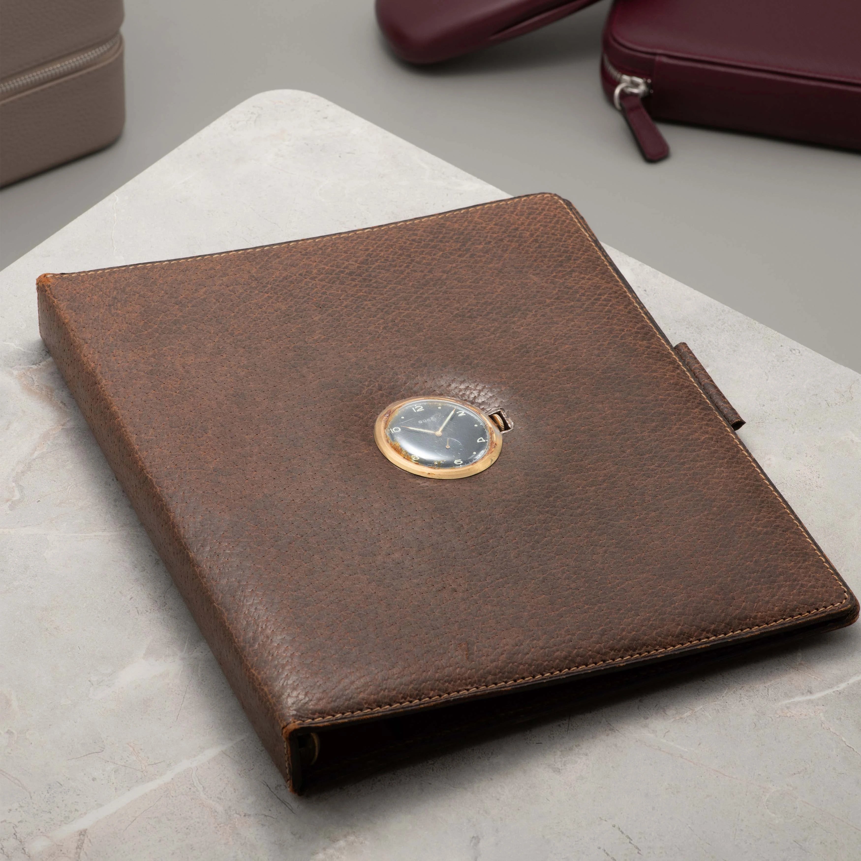 1970 Gucci, Document Binder with Integrated Watch