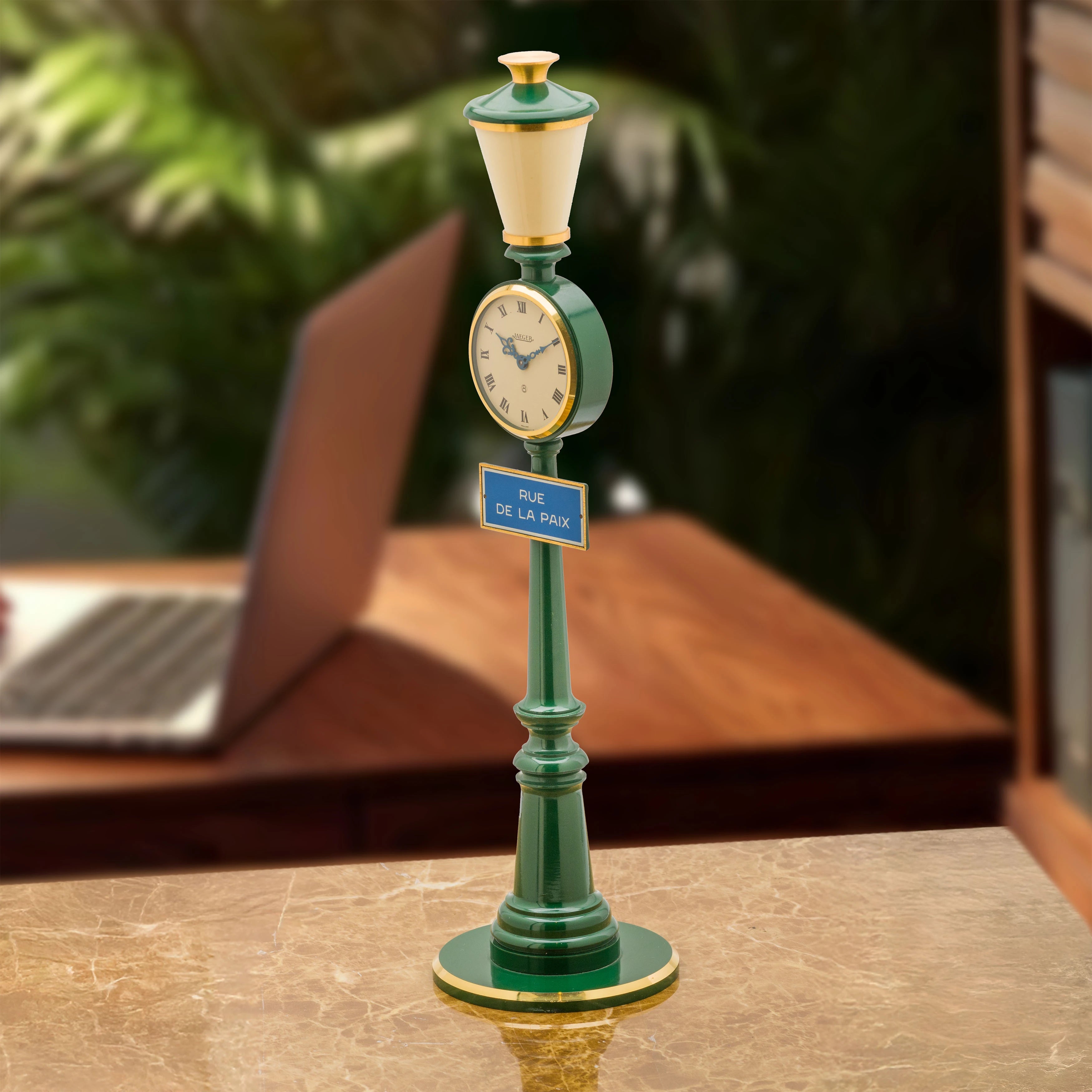 Jaeger Rue De La Paix Street Lamp Table Clock