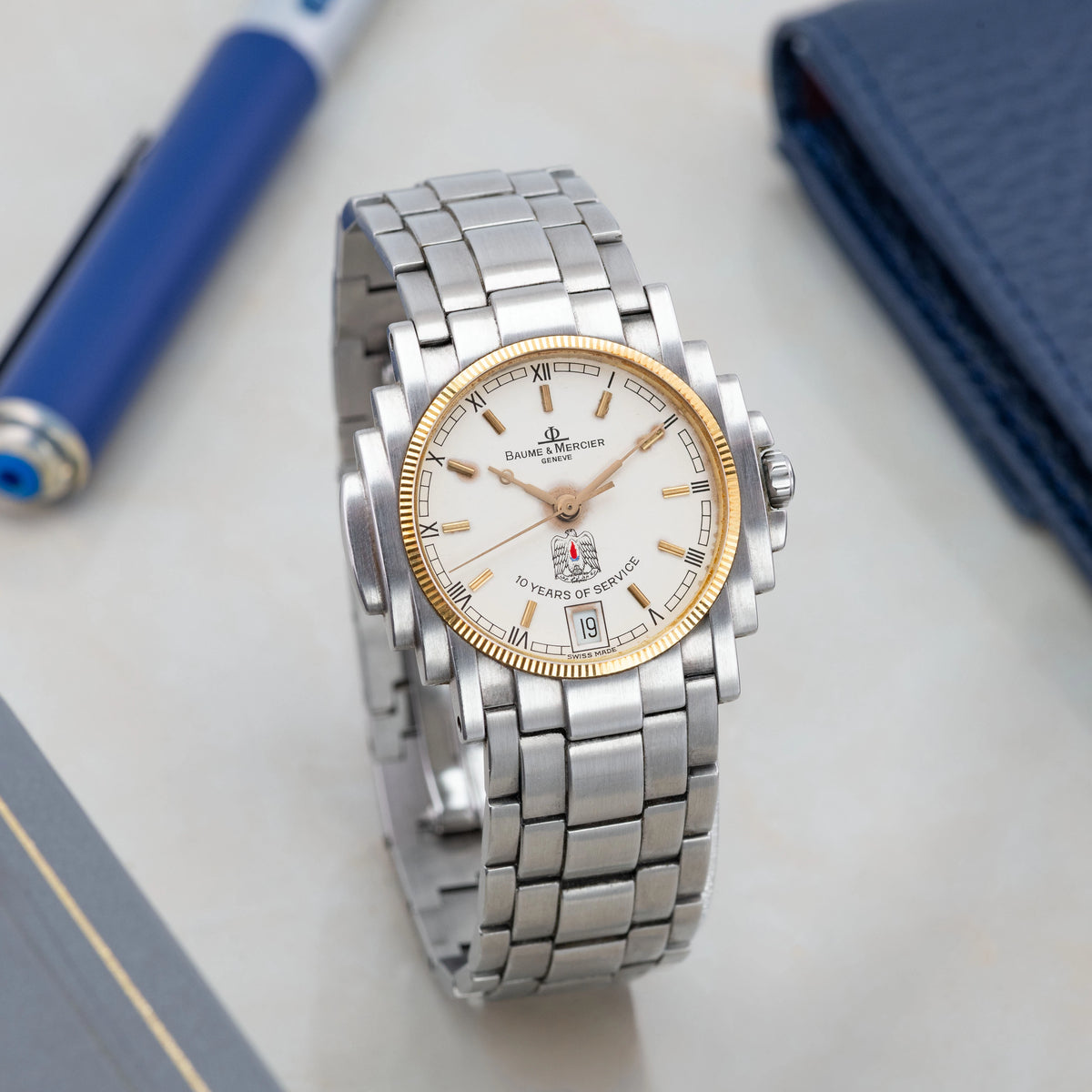 1990's Baume & Mercier Shogun ADNOC 10 Years Service Ref. 5136.018.3 (with Box)