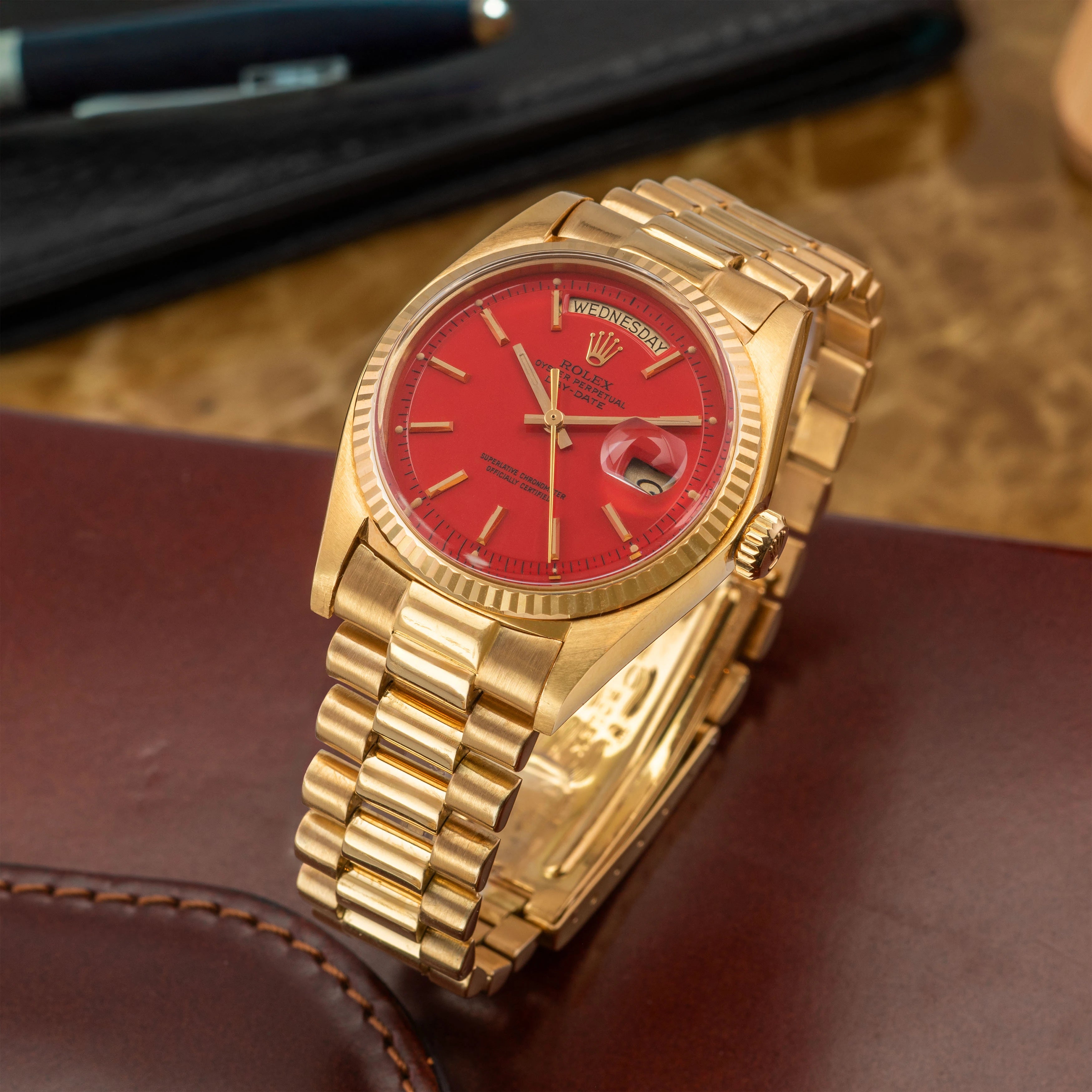 1975 Rolex Day Date Red Stella Dial Ref. 1803