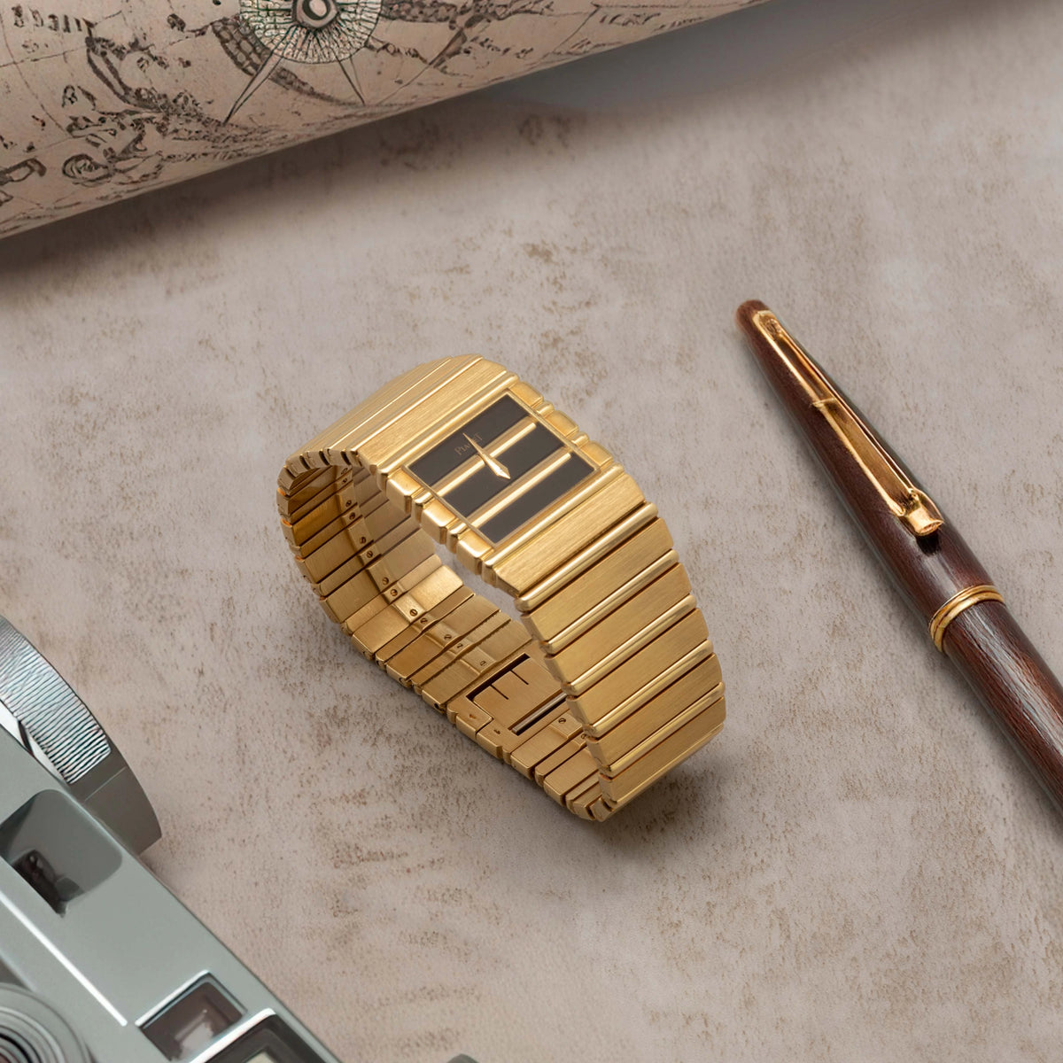 1980's Piaget Polo 18K Yellow Gold Black Dial Ref. 7131 c 701