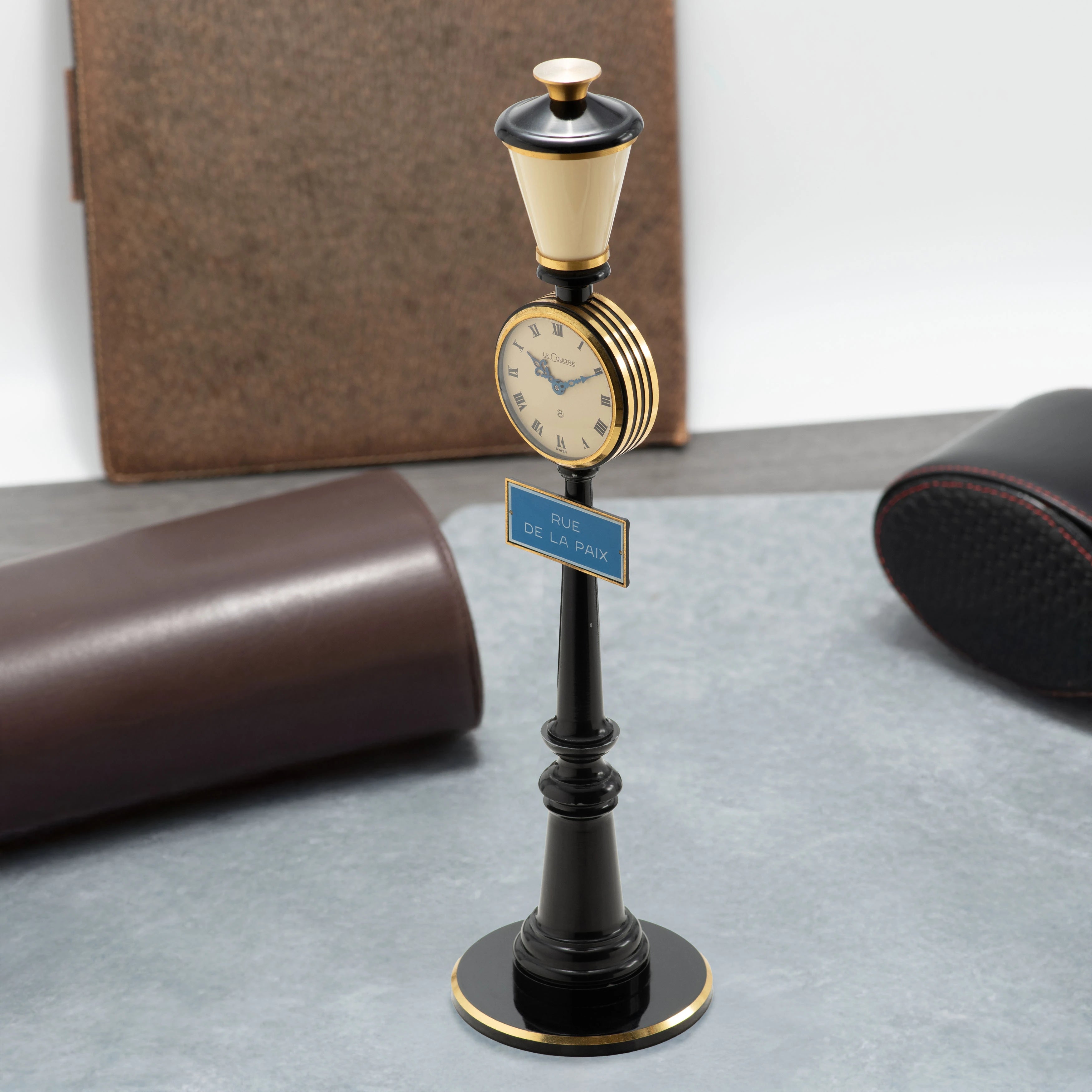 1965 LeCoultre Rue de la Paix Street Lamp Table Clock