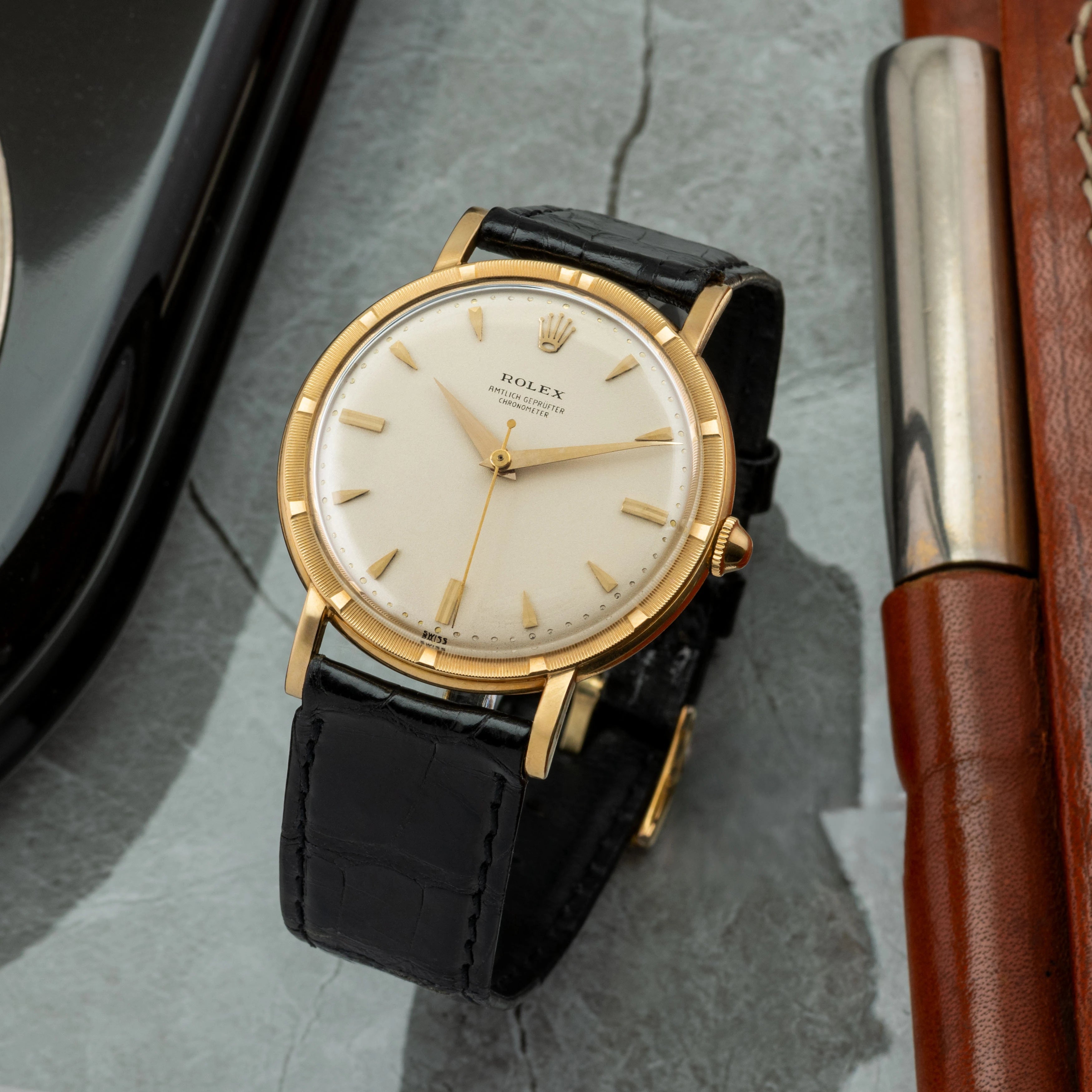 1958 Rolex Dress Watch 18K 'Amtlich Gepruefter' Chronometer, Like new Ref. 8952