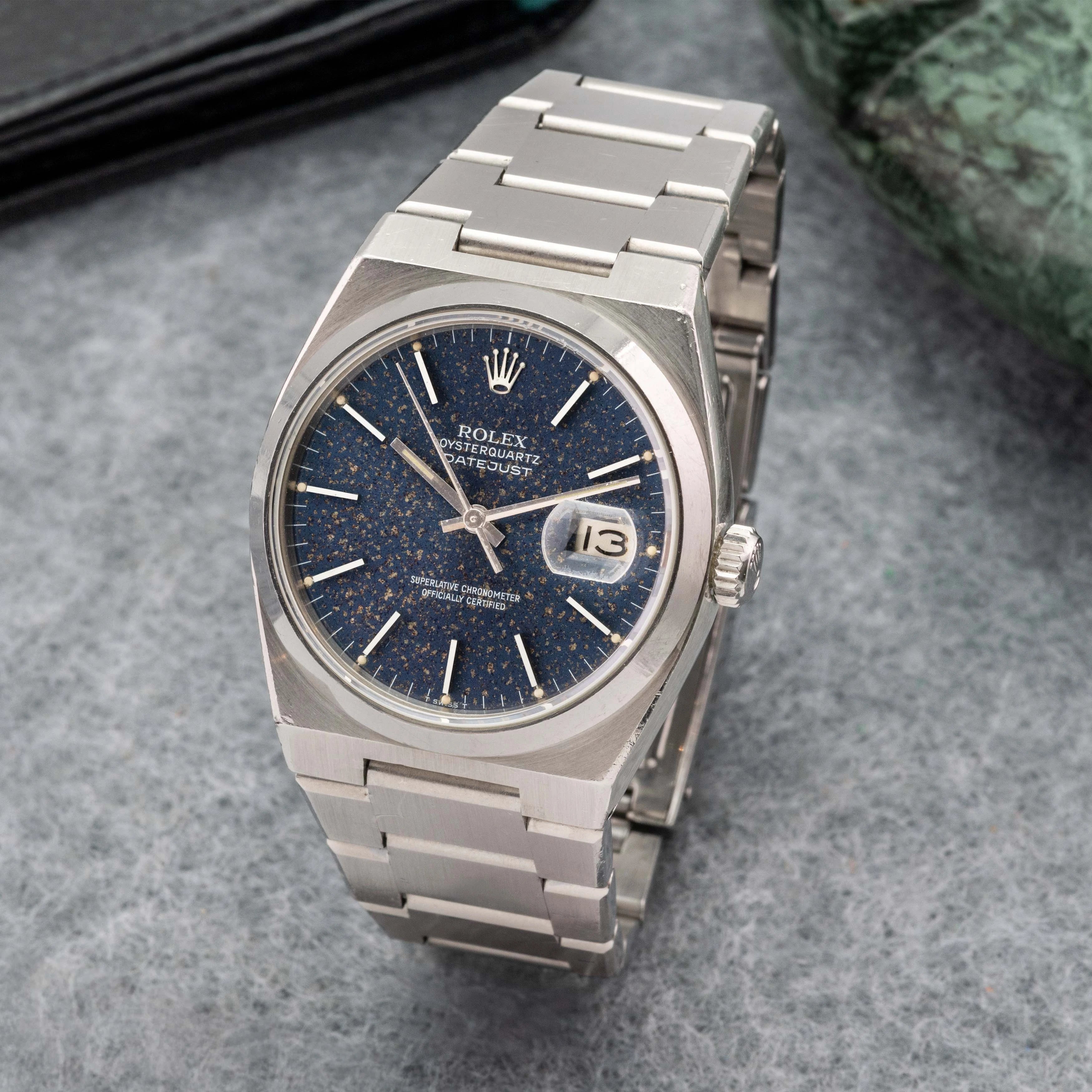 1980 Rolex Datejust Oysterquartz Blue Tropical Dial Ref. 17000