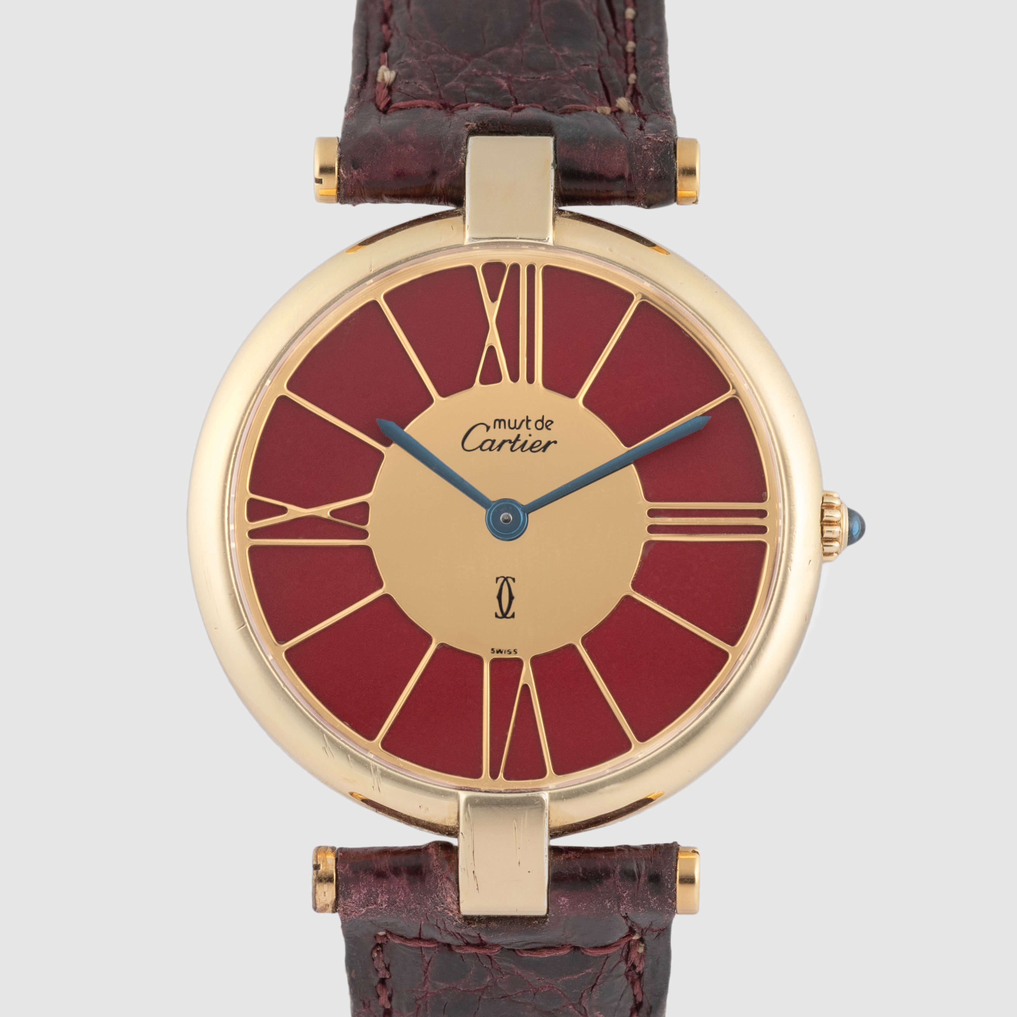 1980's Cartier Must De Vendome Red Deco Dial Ref. 17