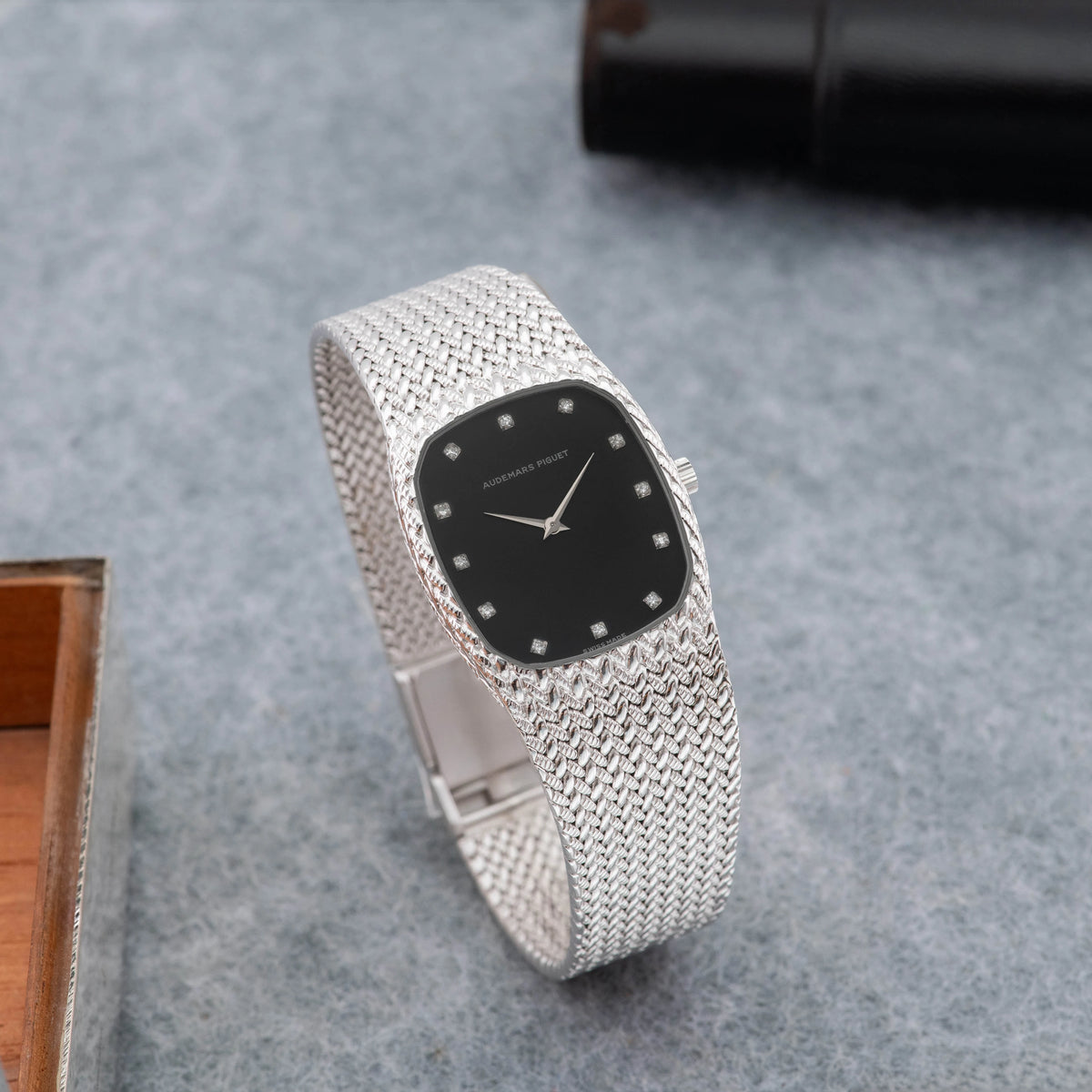 1980's Audemars Piguet Cobra White Gold Black with Diamonds Dial Ref. 14126BC