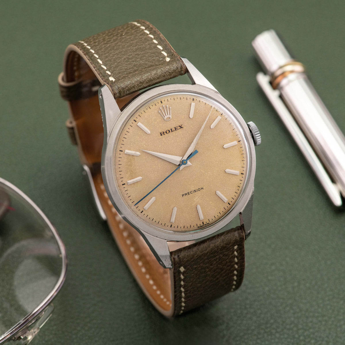 1954 Rolex Dress Watch Stainless Steel Sand Finish Dial Ref. 8896