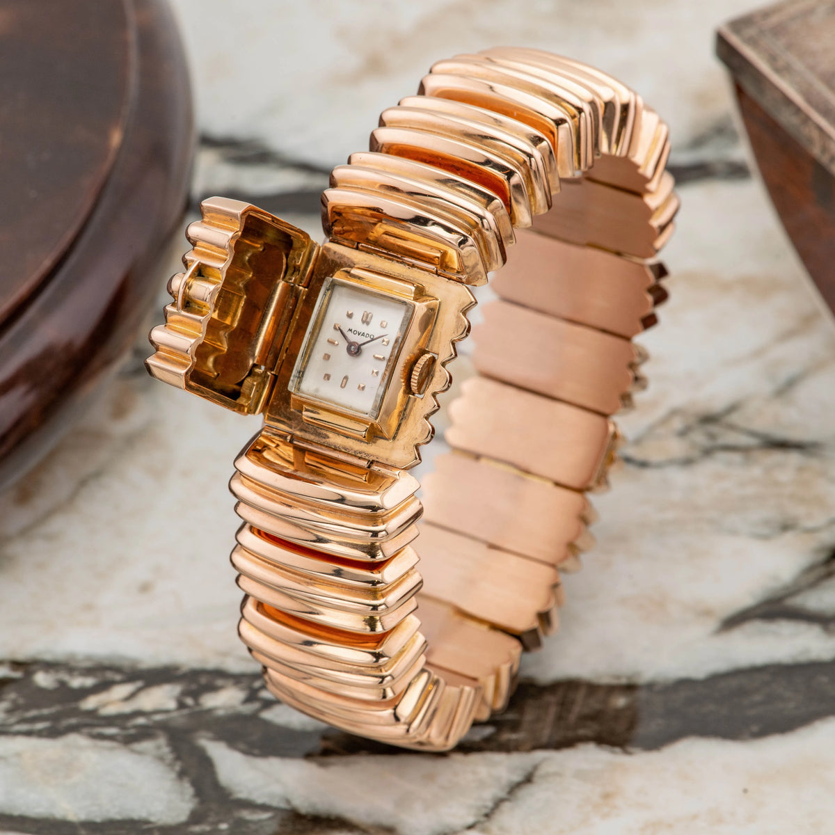 1970’s Movado Bracelet Watch 18K Pink Gold - Unworn Ref. 565008