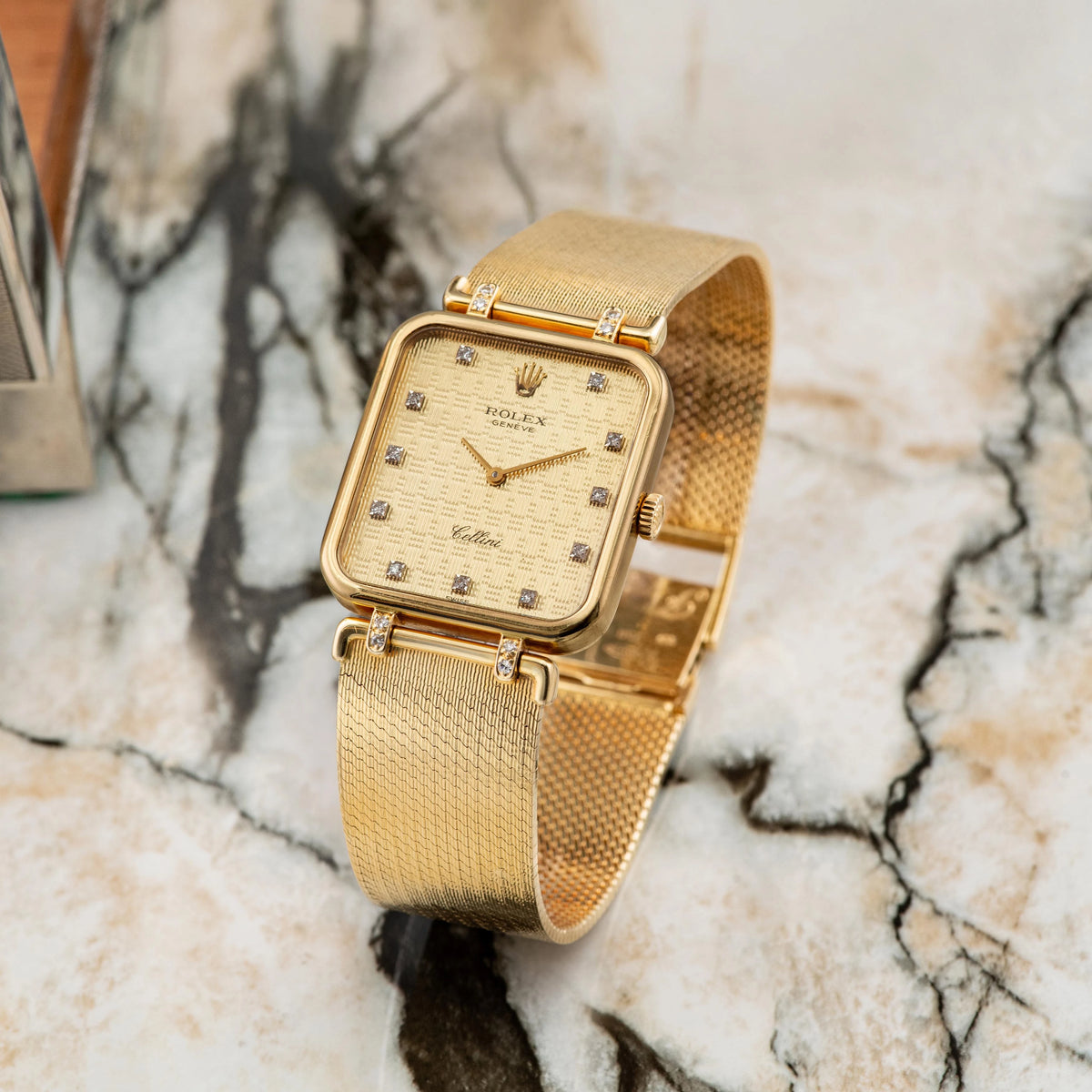 1981 Rolex Cellini Guilloche pattern champagne dial with special bracelet Ref. 4079