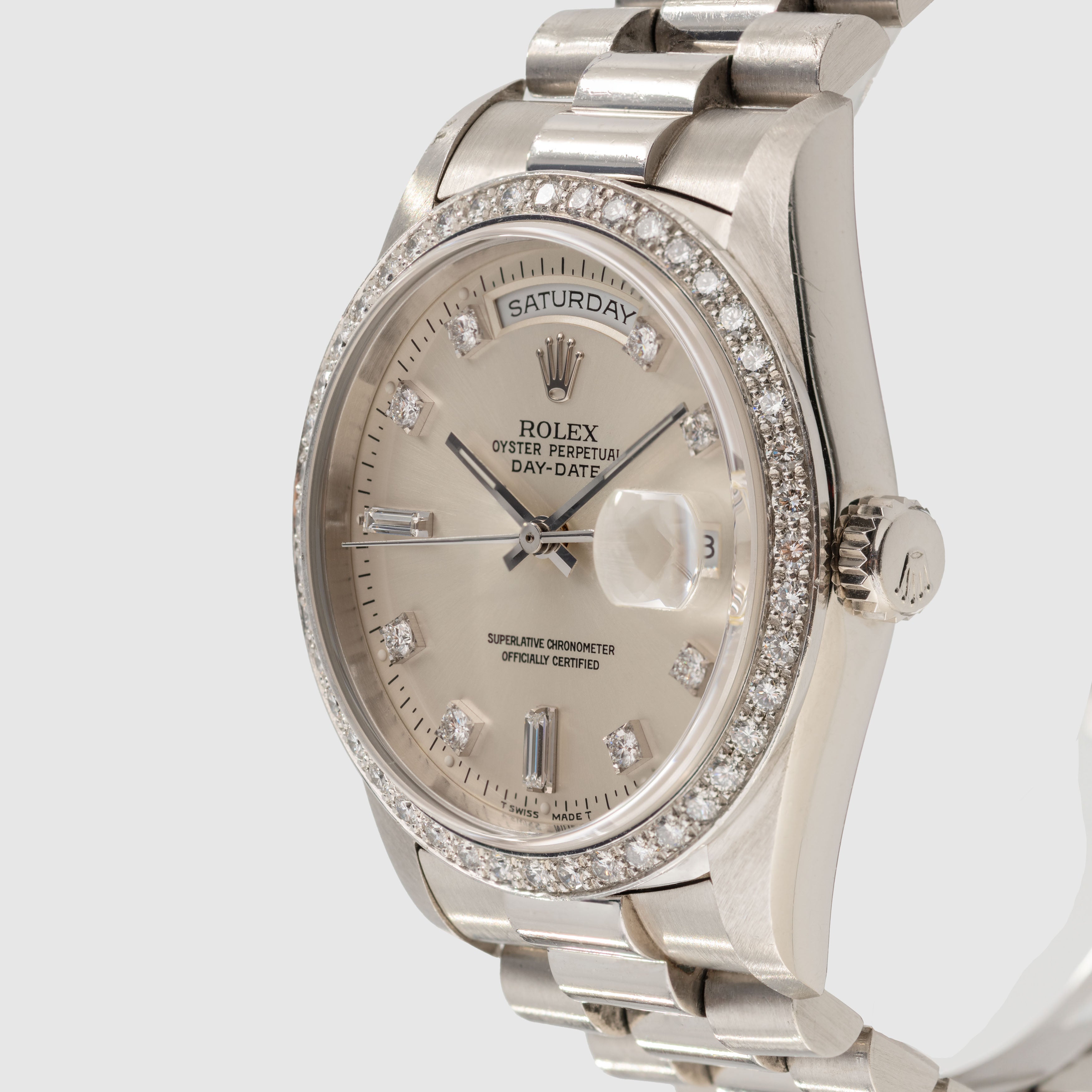 1991 Rolex Day Date Platinum Jumbo Diamond Dial Ref. 18346