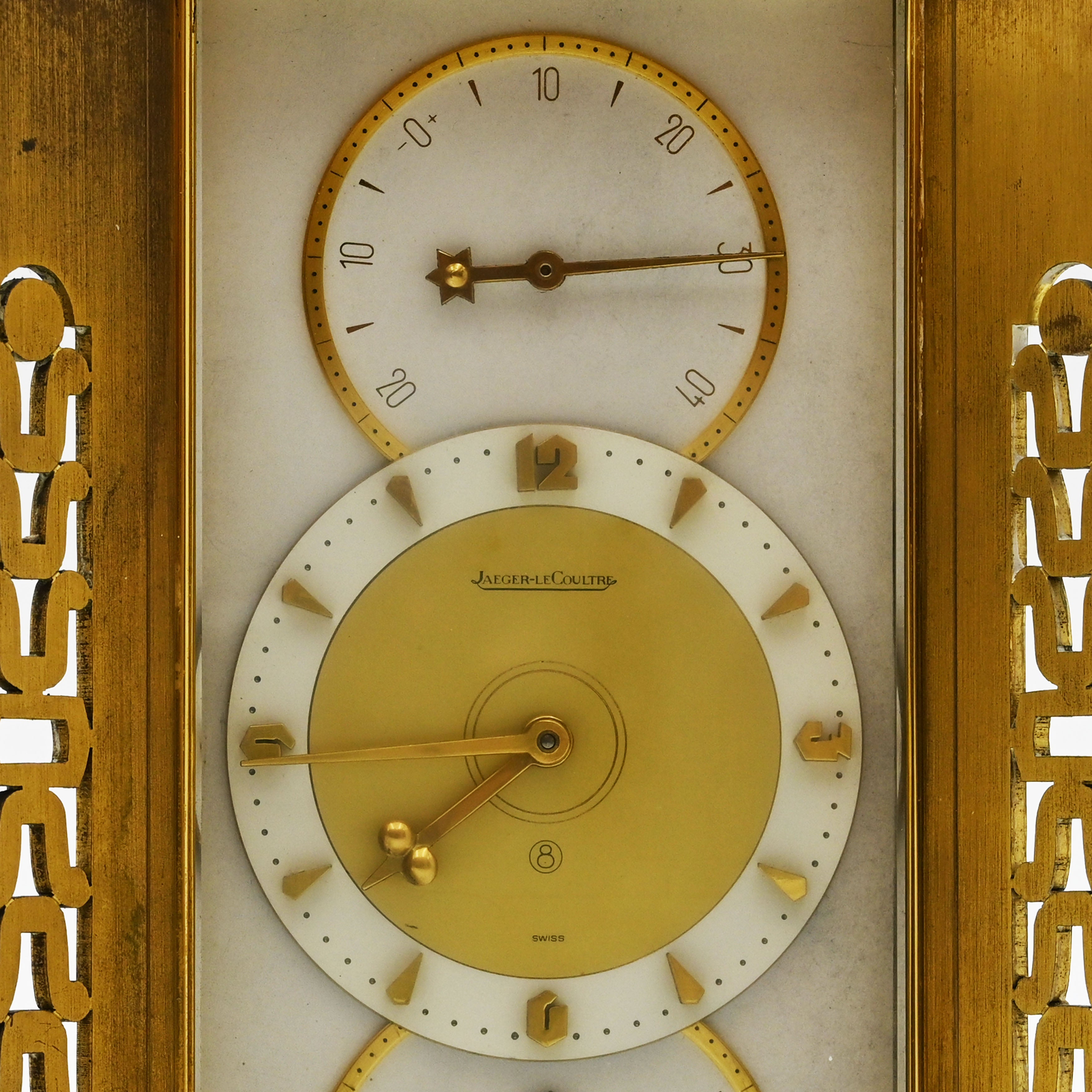 Jaeger LeCoultre Atmos 2 Door Glass & Brass Clock & Barometer