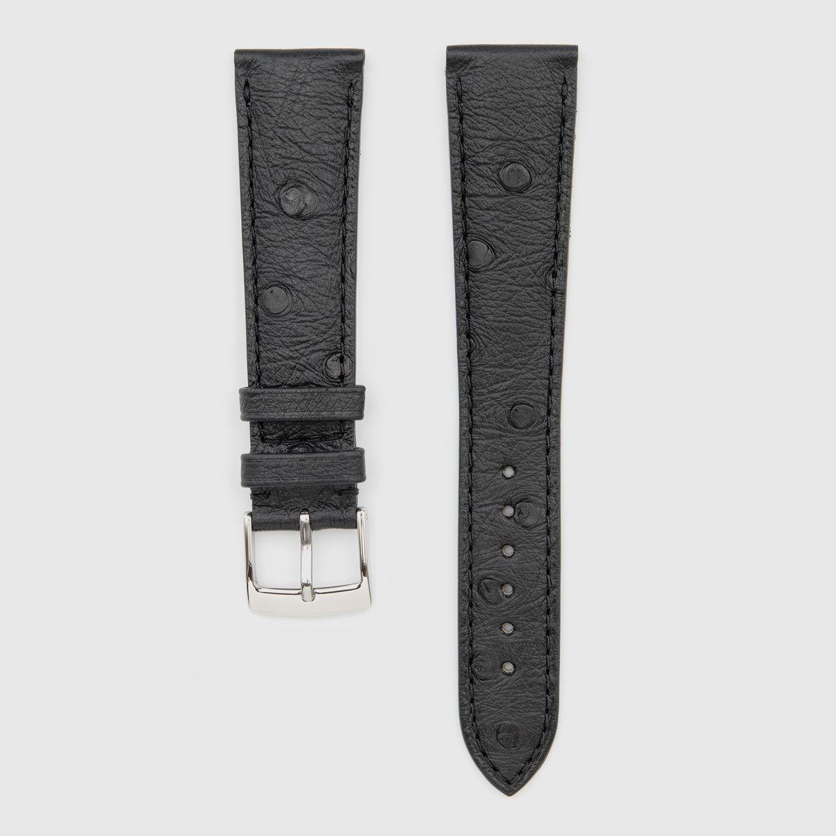 Camille Fournet Strap Ostrich Black (Multiple Sizes)