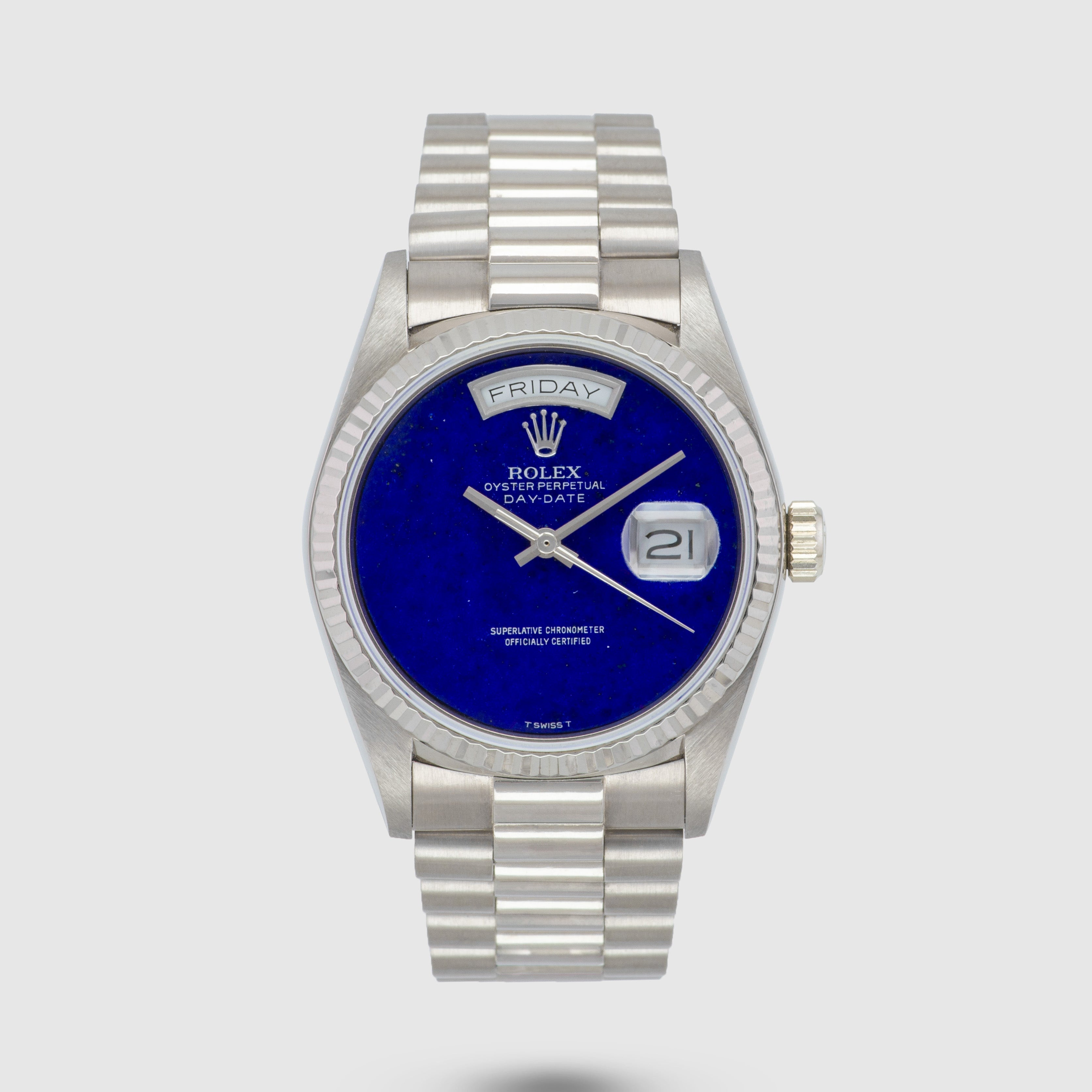 1987 Rolex Day Date White Gold Lapis Dial Ref. 18039