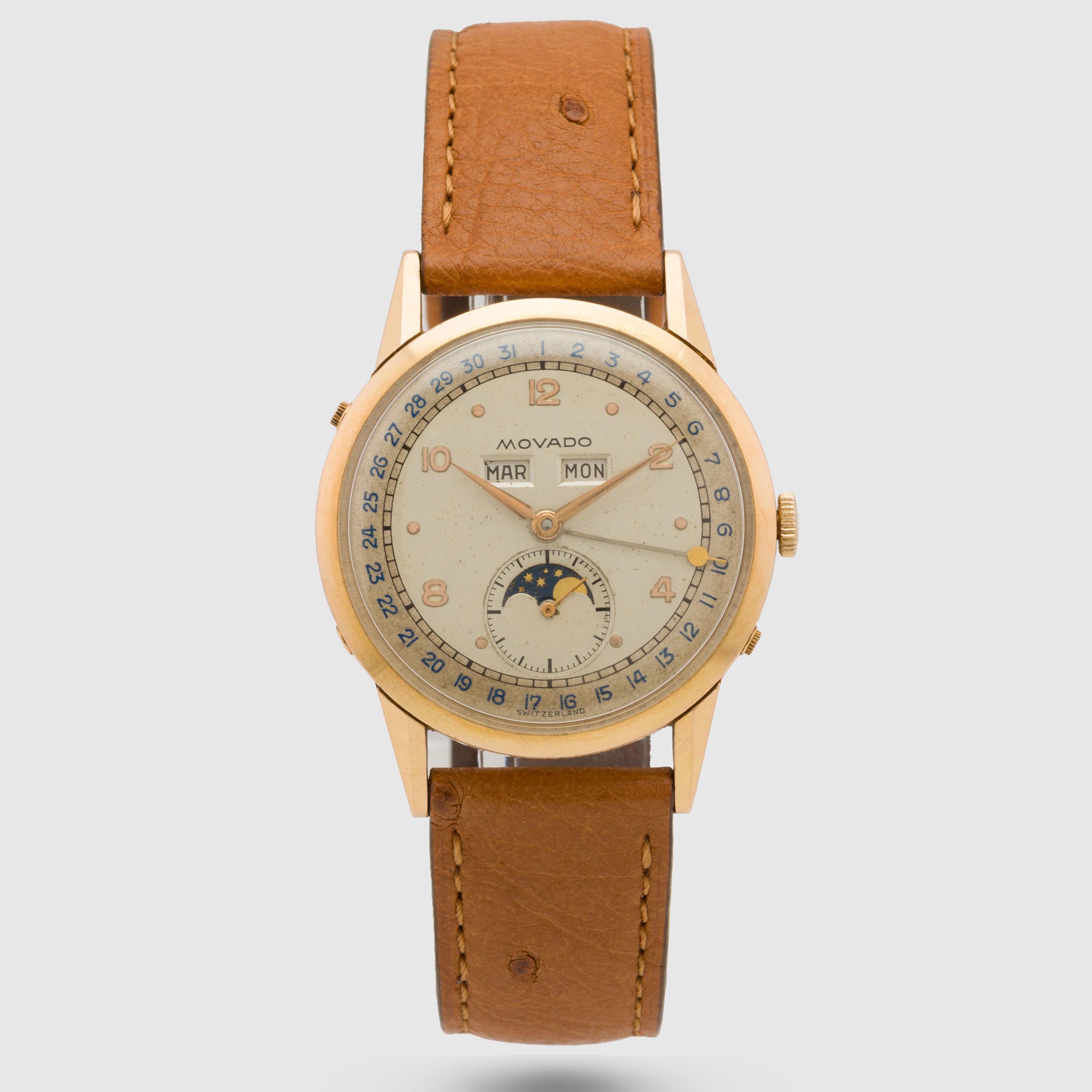 1940's Movado Triple Calendar Moon Phase Ref. R4926
