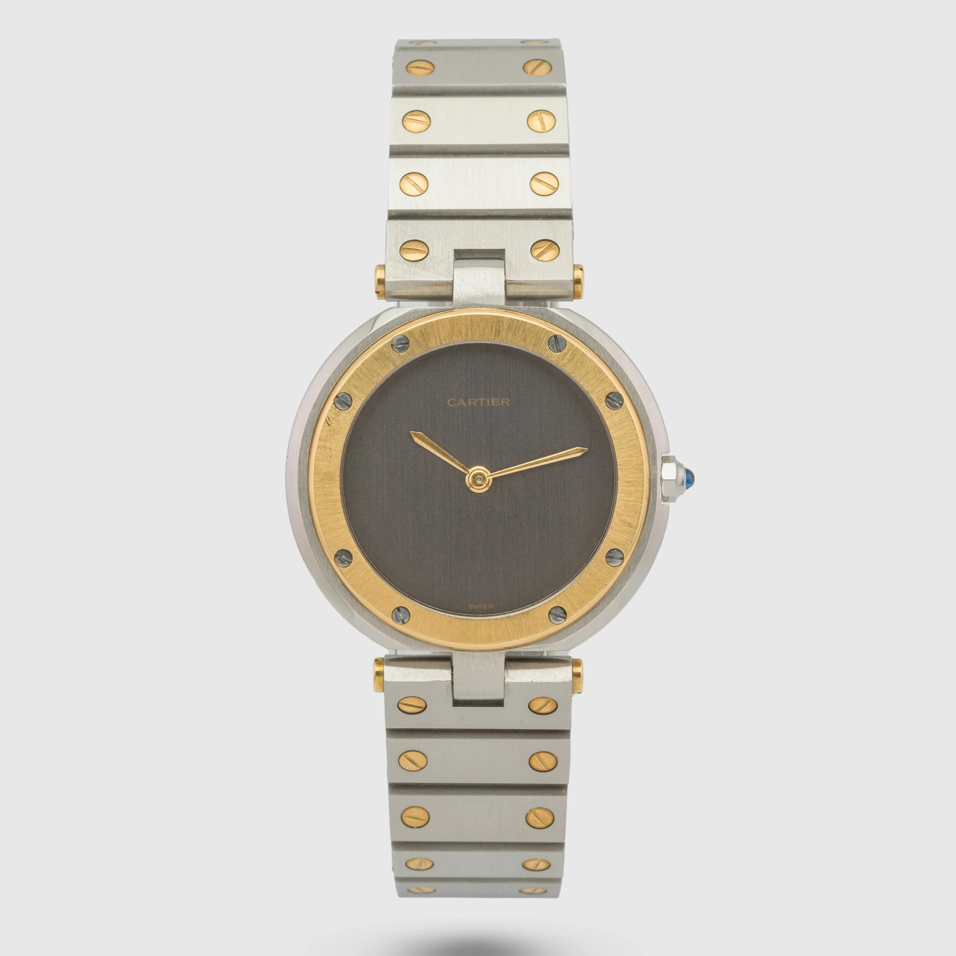 1980's Cartier Santos Ronde St/G Ghost Grey Dial Ref. 8919
