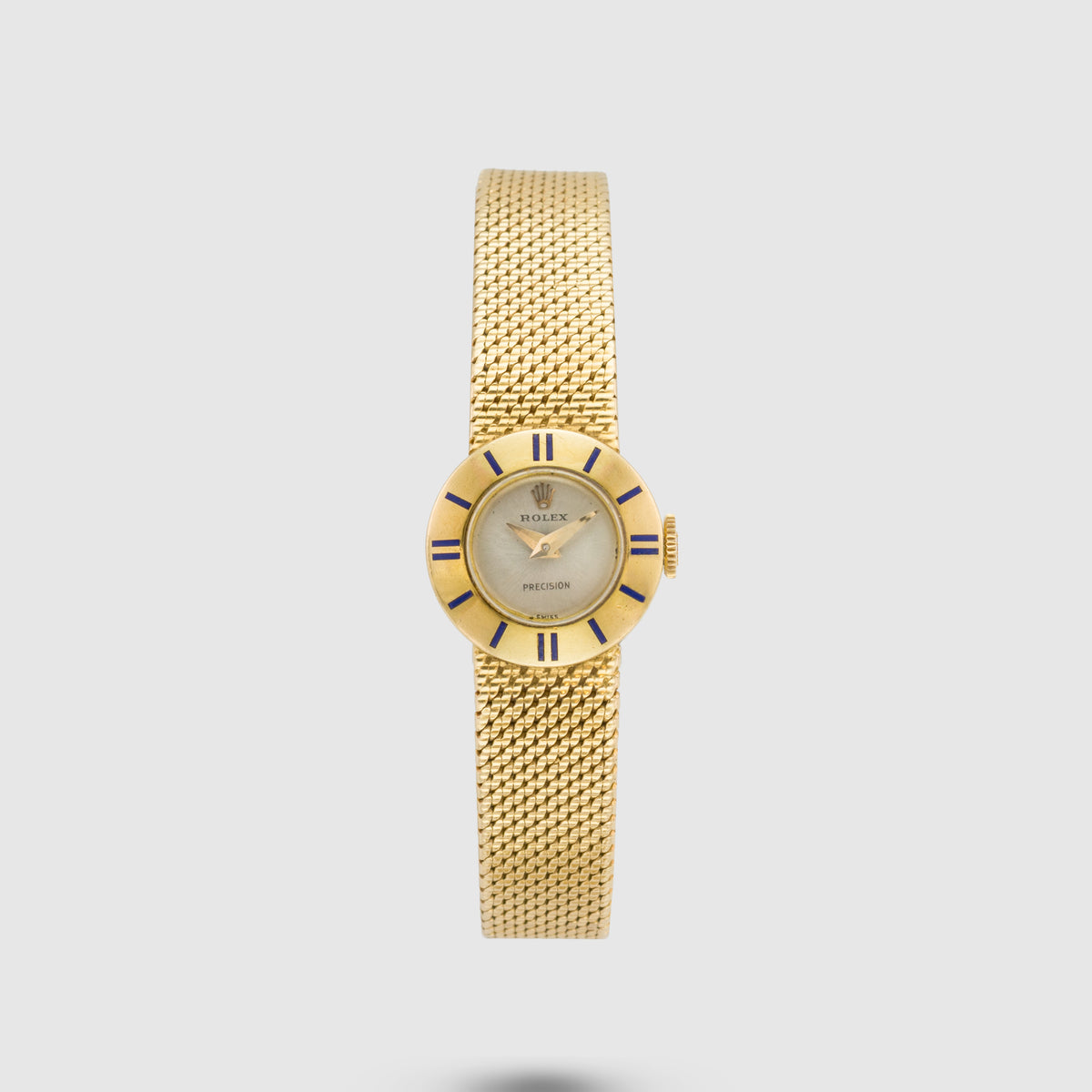 1960's Rolex Precision Ladies Blue Enamel Hour Markers Ref. 9291