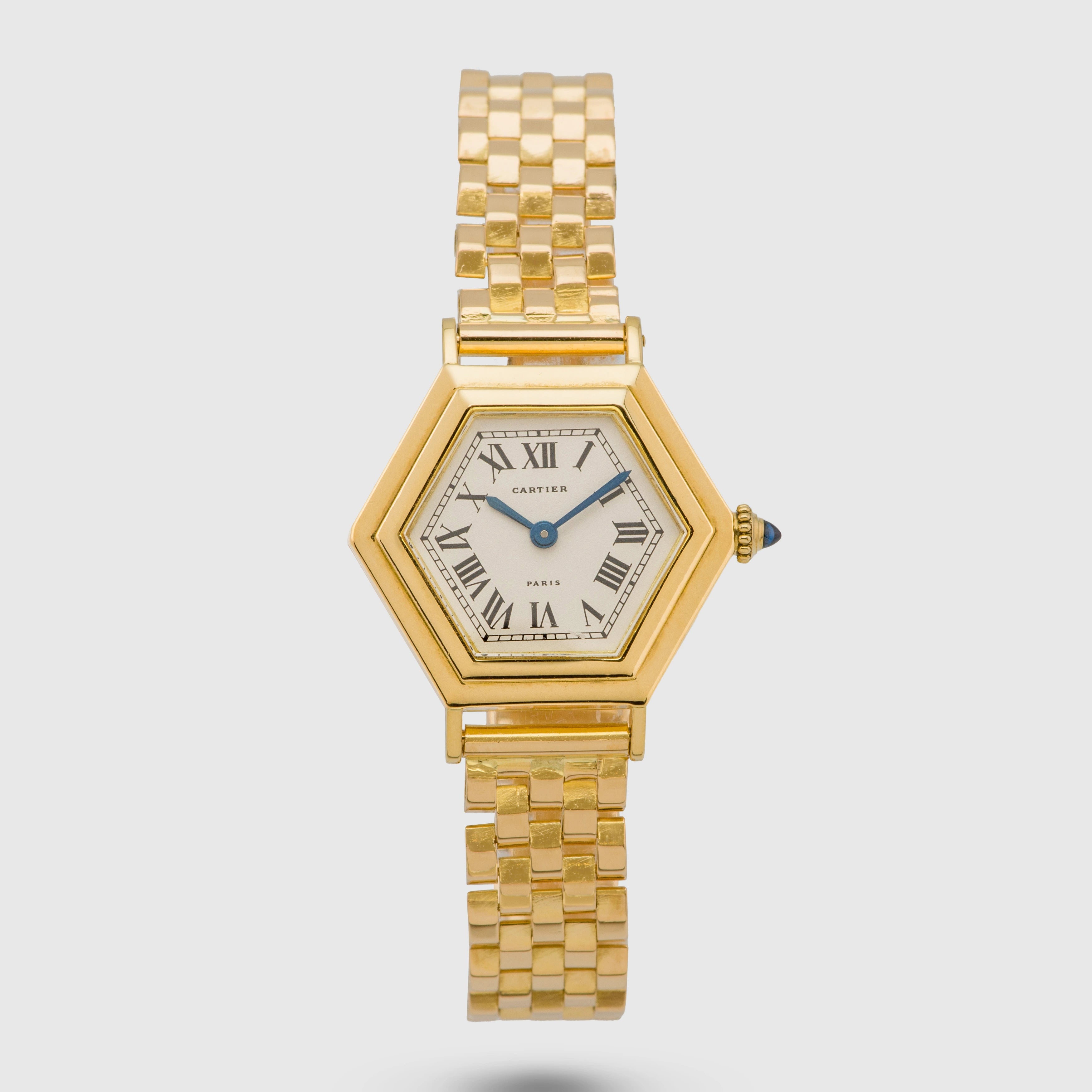 1990's Cartier Vintage Hexagonal 18k Yellow Gold Ref. 22893/763