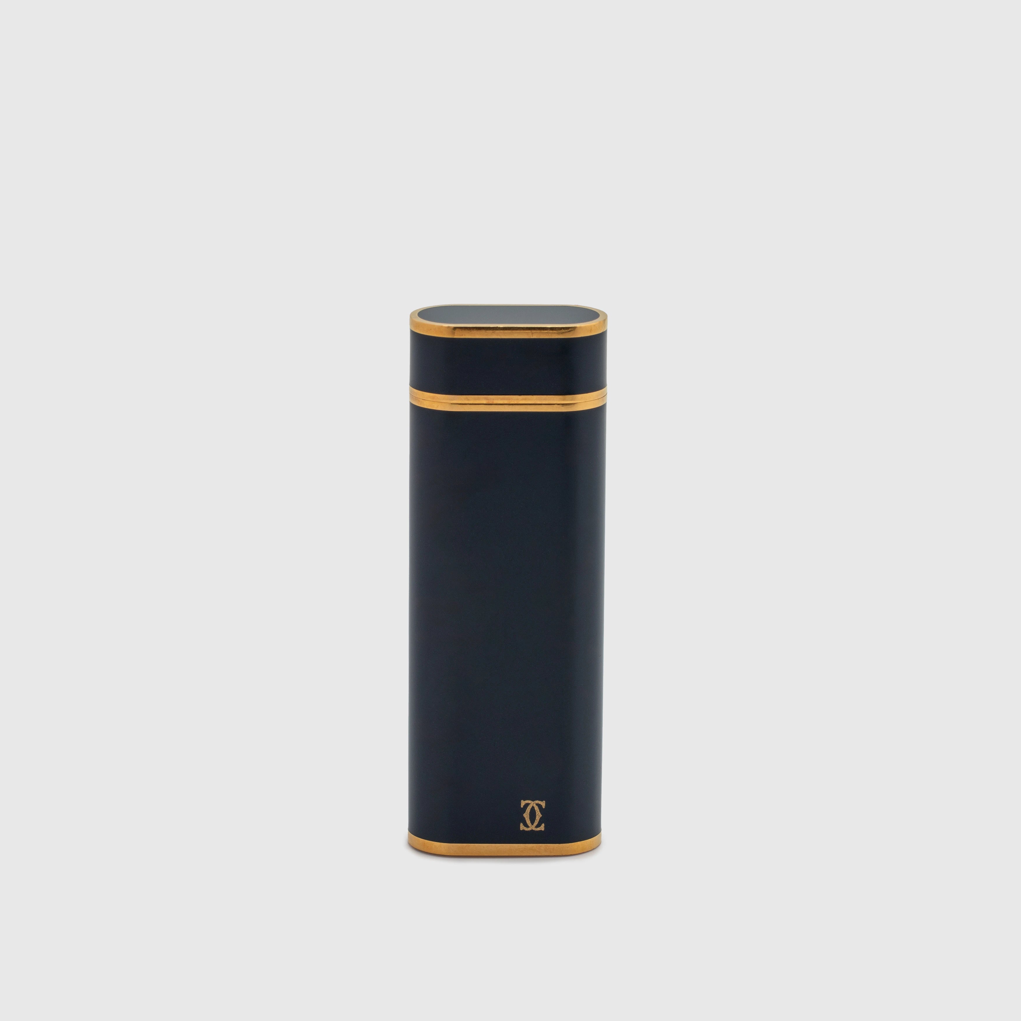 1980's Vintage Must De Cartier Gold Plated Lighter - Dark Blue