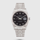 1993 Rolex Datejust Black Diamond Dial St/WG Ref. 16234 (with Box & Papers)
