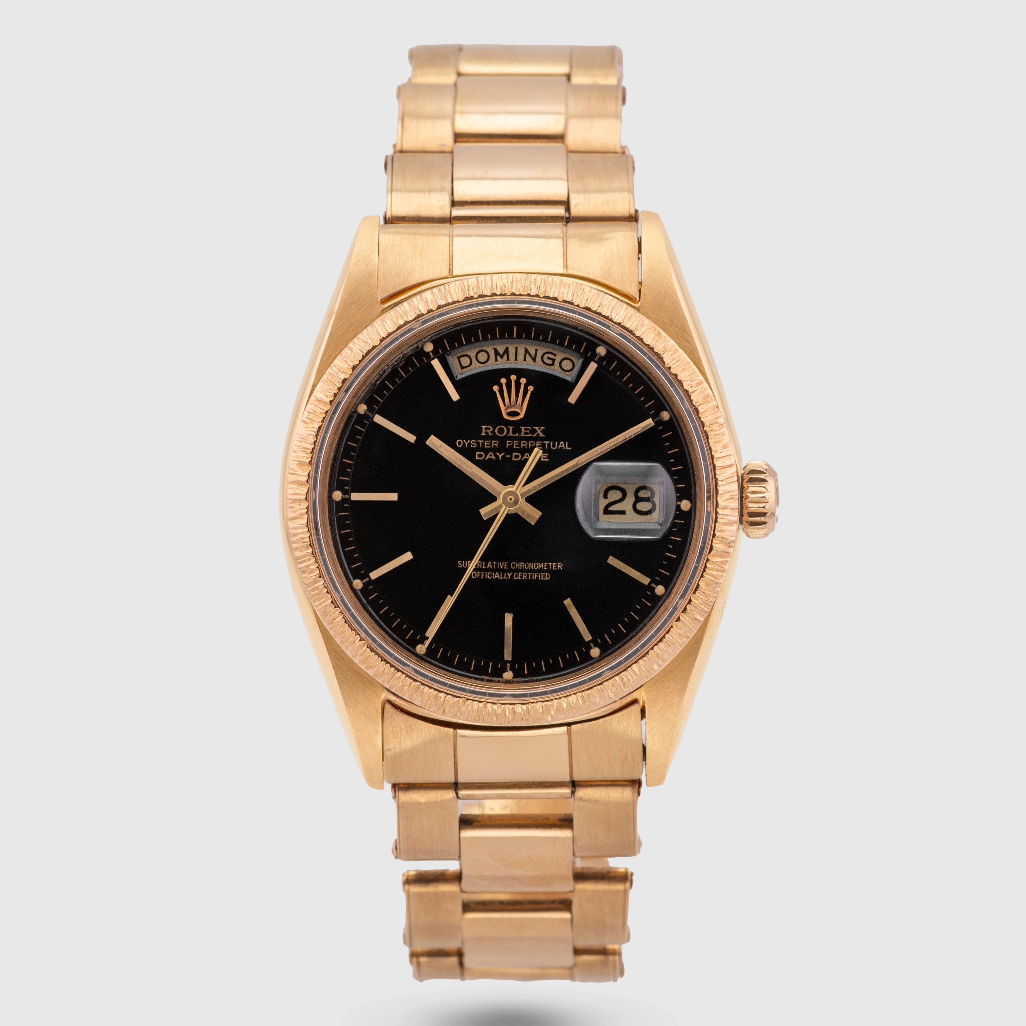 1965 Rolex Day Date Pink Gold Riveted Stretch Oyster Ref. 1807