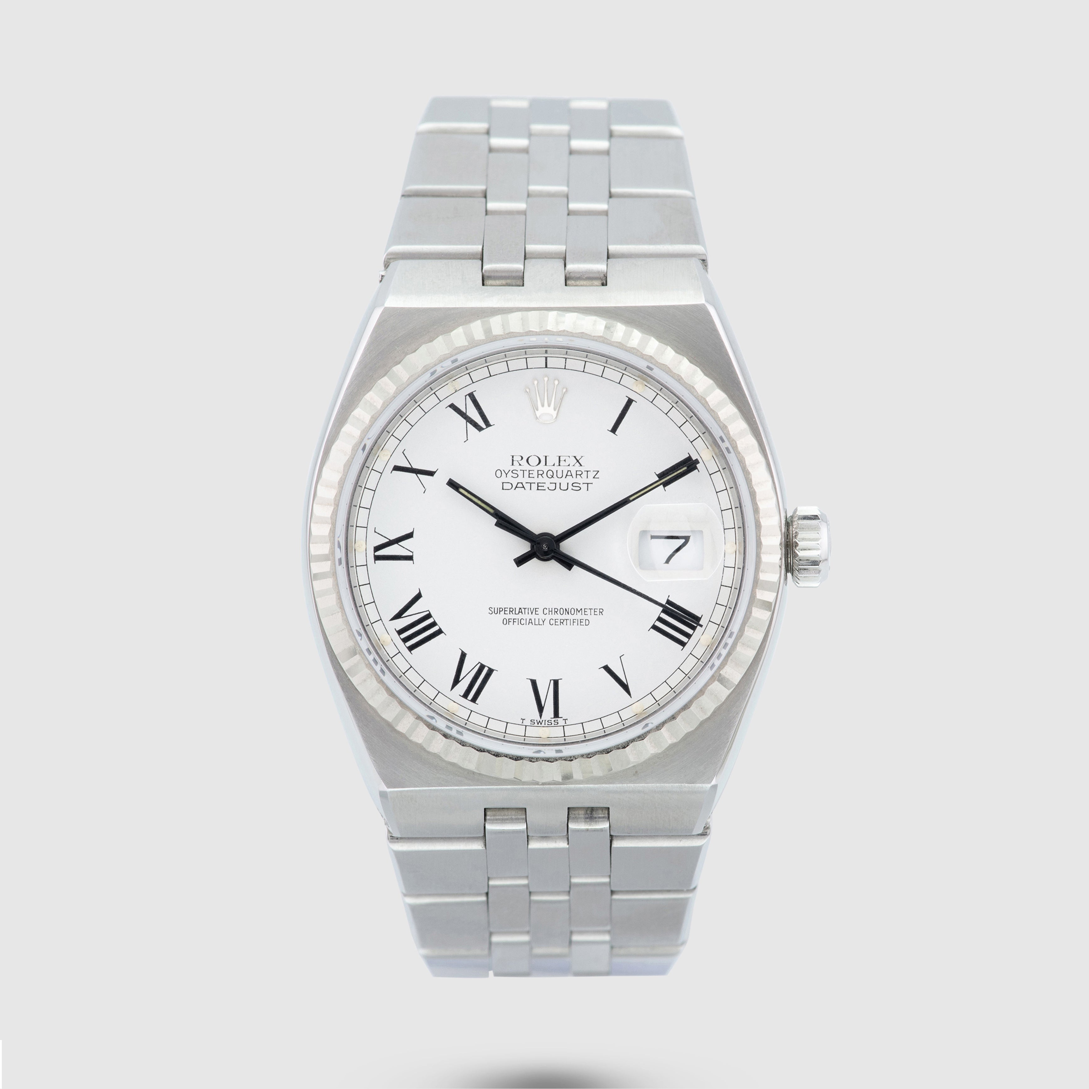1981 Rolex Datejust Oysterquartz St/WG White Buckley Dial Ref. 17014