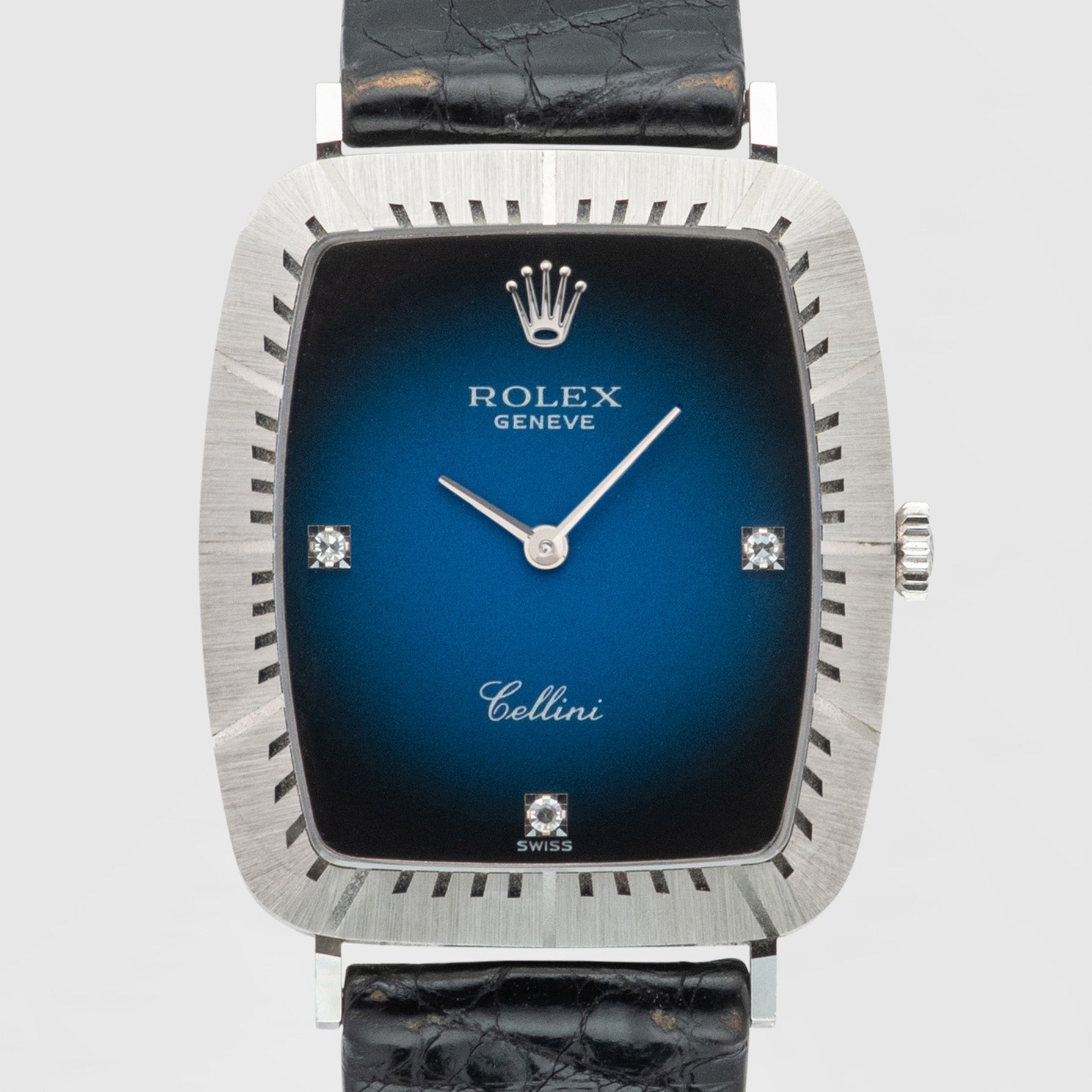 1981 Rolex Cellini Blue Vignette Dial White Gold Ref. 4087/9 (with Papers)