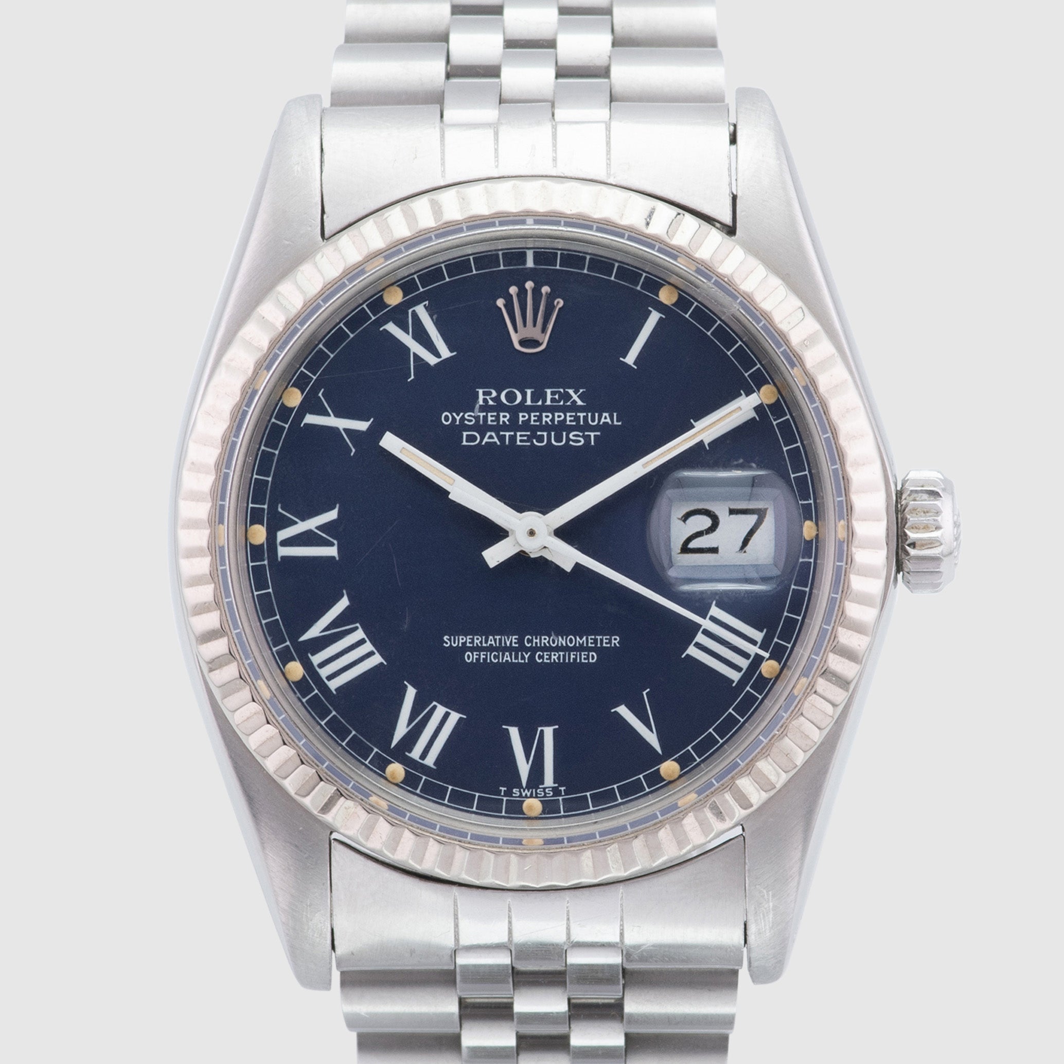 1984 Rolex Datejust Blue Buckley Dial St/WG Ref. 16014