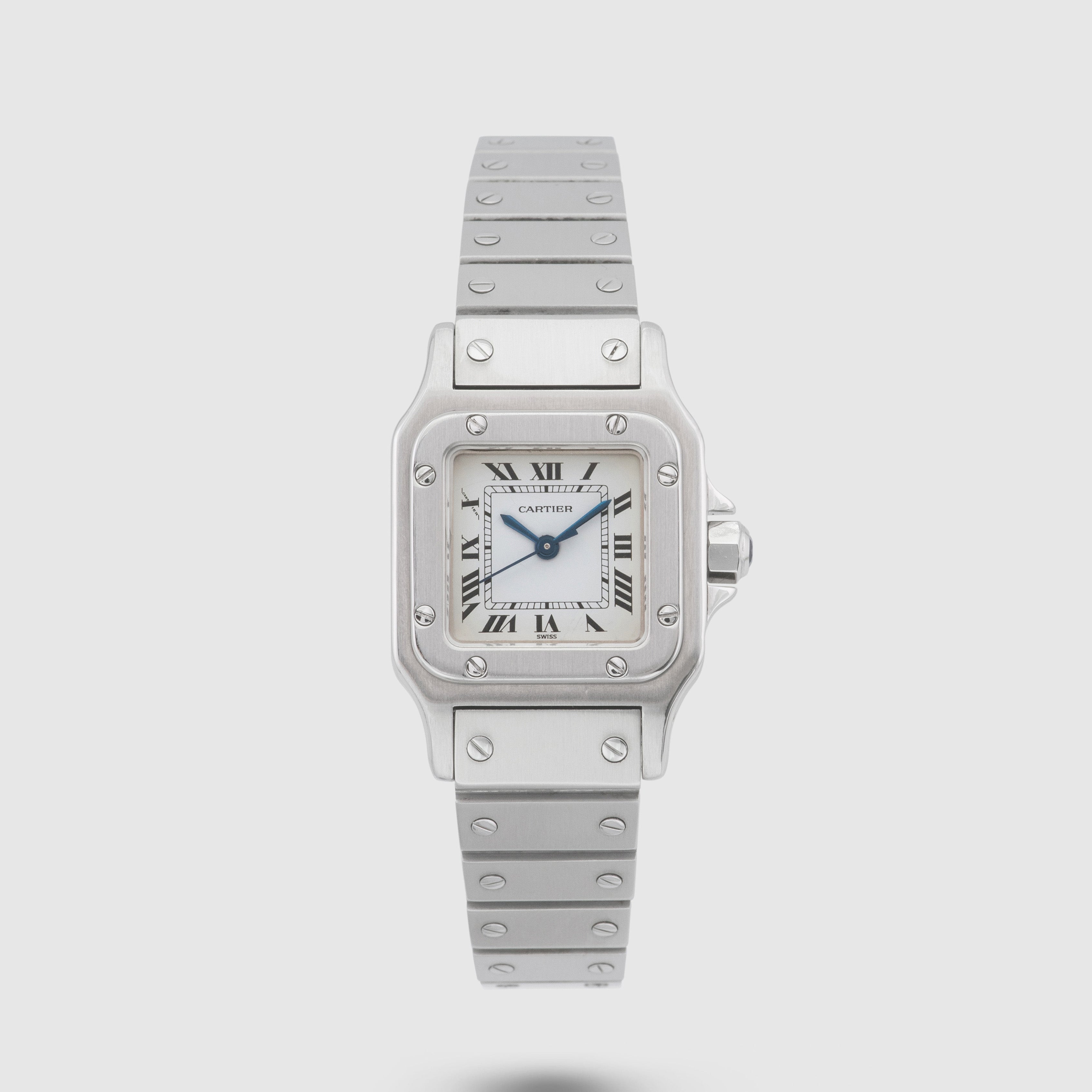 1980's Cartier Santos Carree White Roman Dial Ref. 0901