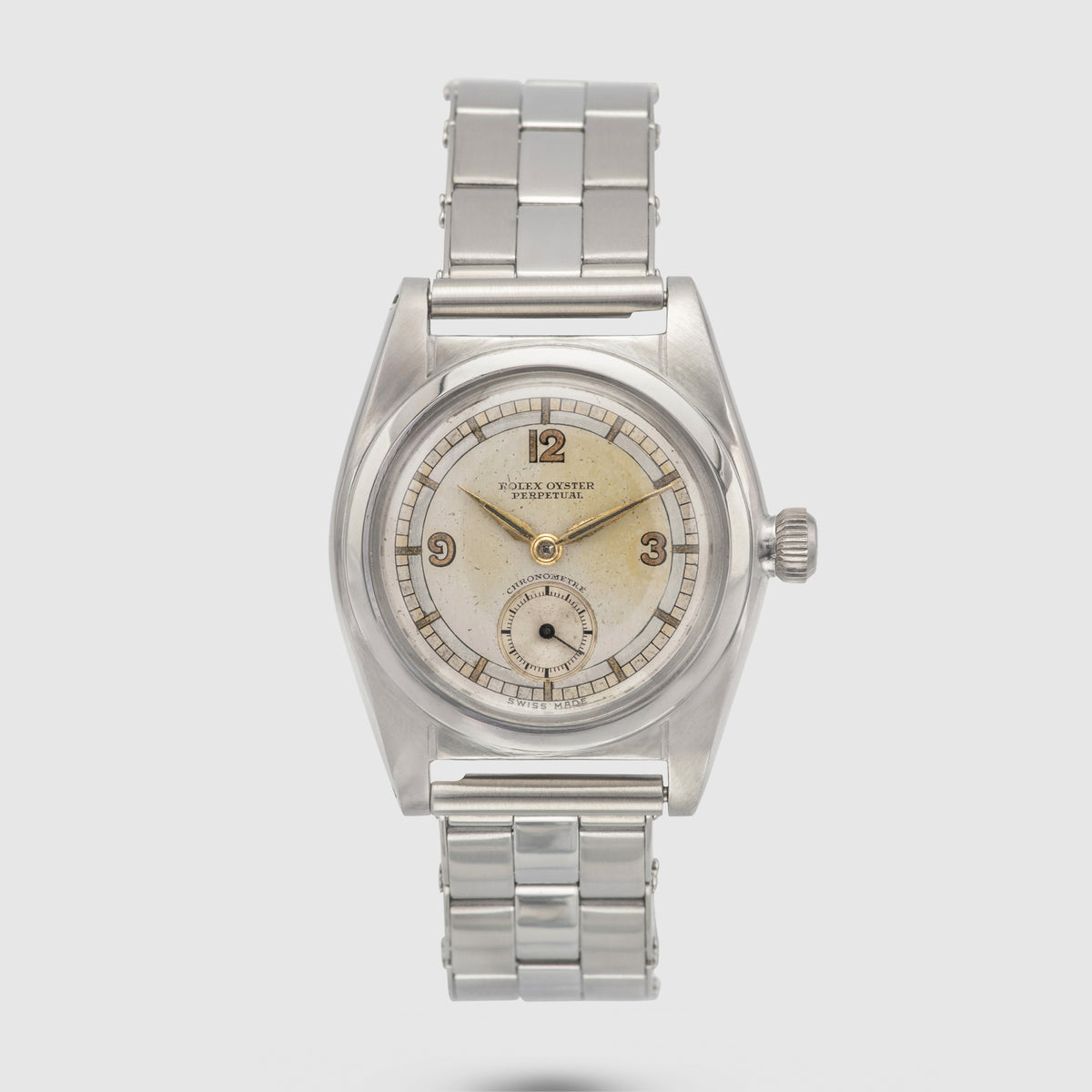 1940 Rolex Bubbleback Stainless Steel Scientific Dial Ref. 2764