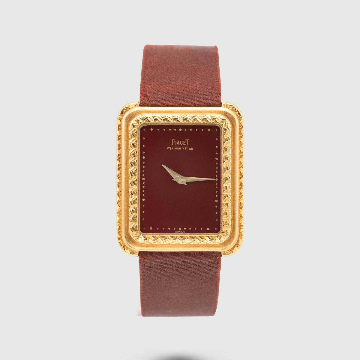 1970's Piaget Protocole Burgundy Dial Yellow Gold Ref. 74121 (with Special Box)