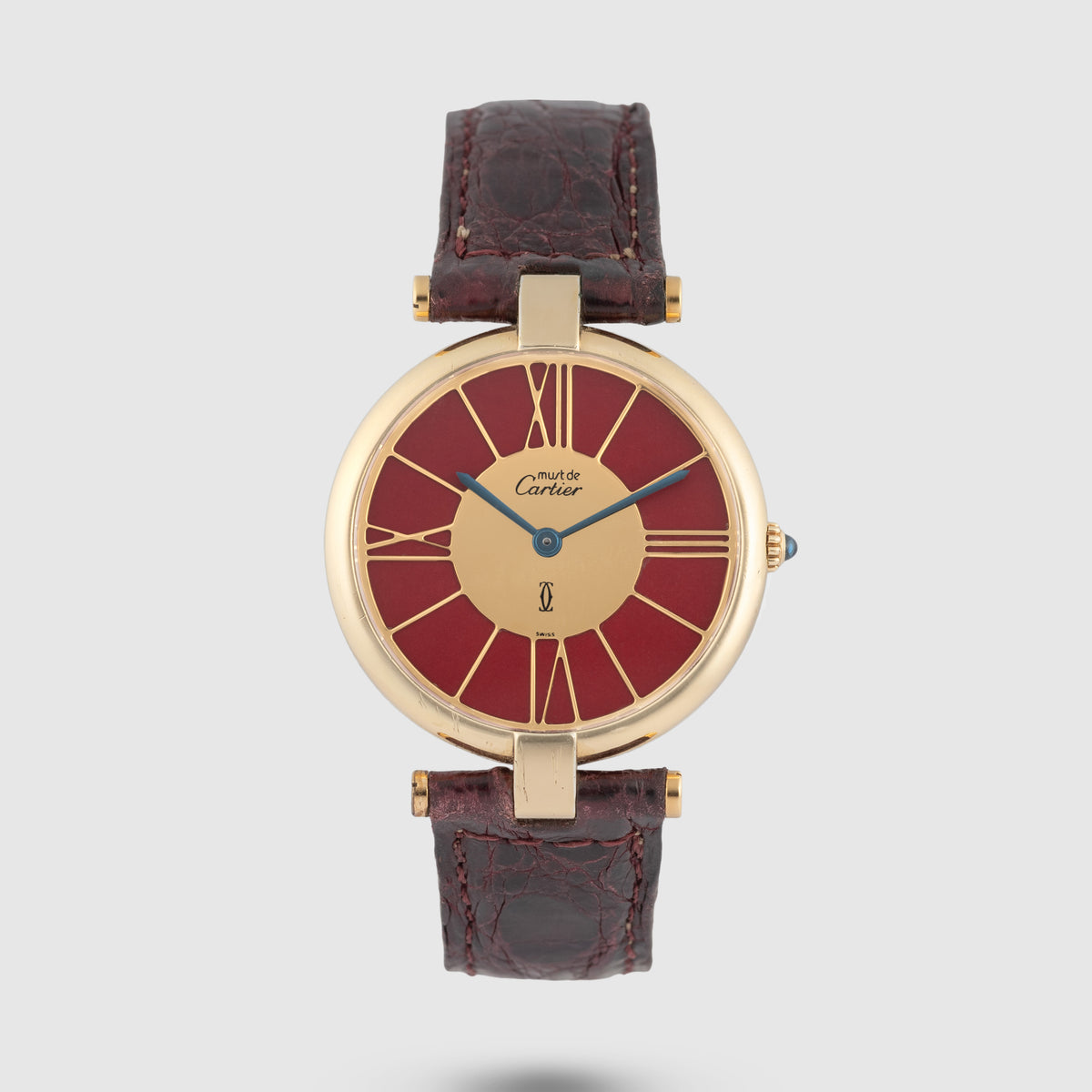 1980's Cartier Must De Vendome Red Deco Dial Ref. 17
