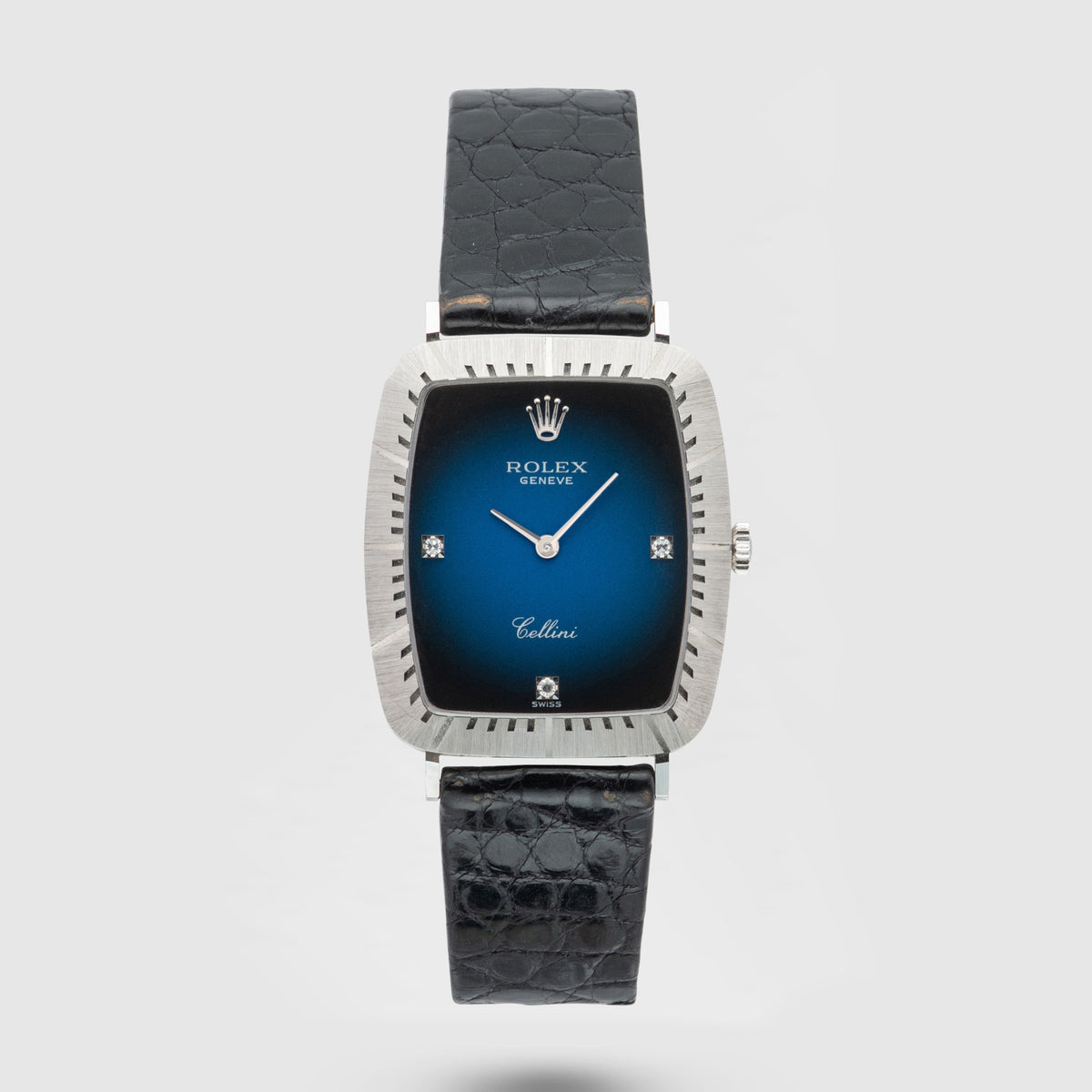 1981 Rolex Cellini Blue Vignette Dial White Gold Ref. 4087/9 (with Papers)